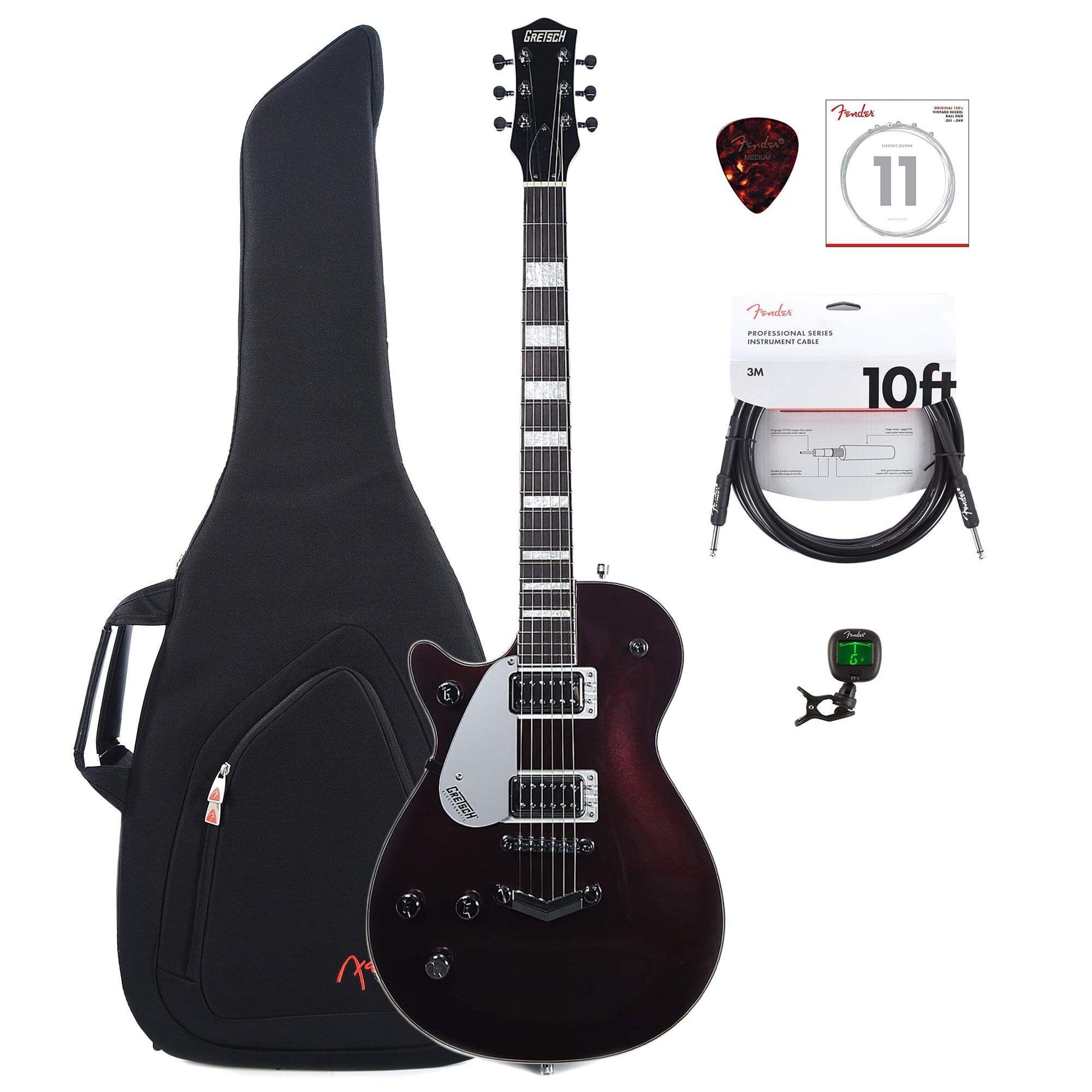 Gretsch G5220LH Electromatic Jet BT Dark Cherry Metallic LEFTY w/Gig Bag, Tuner, (1) Cable, Picks and Strings Bundle Electric Guitars / Left-Handed