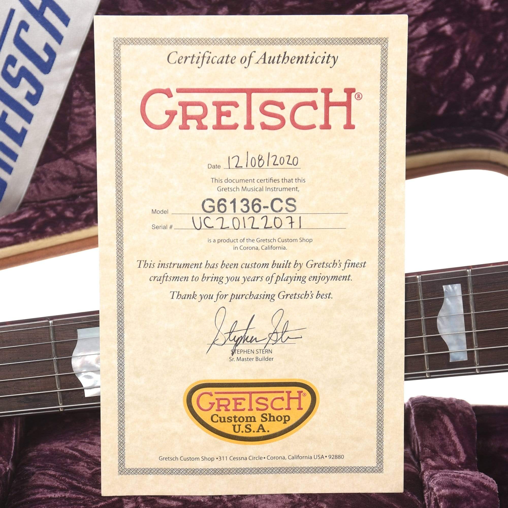 Gretsch Custom Shop G6136CS Steerhead Falcon Ivory Masterbuilt By Stephen Stern w/Brazilian Rosewood Fingerboard Electric Guitars / Semi-Hollow
