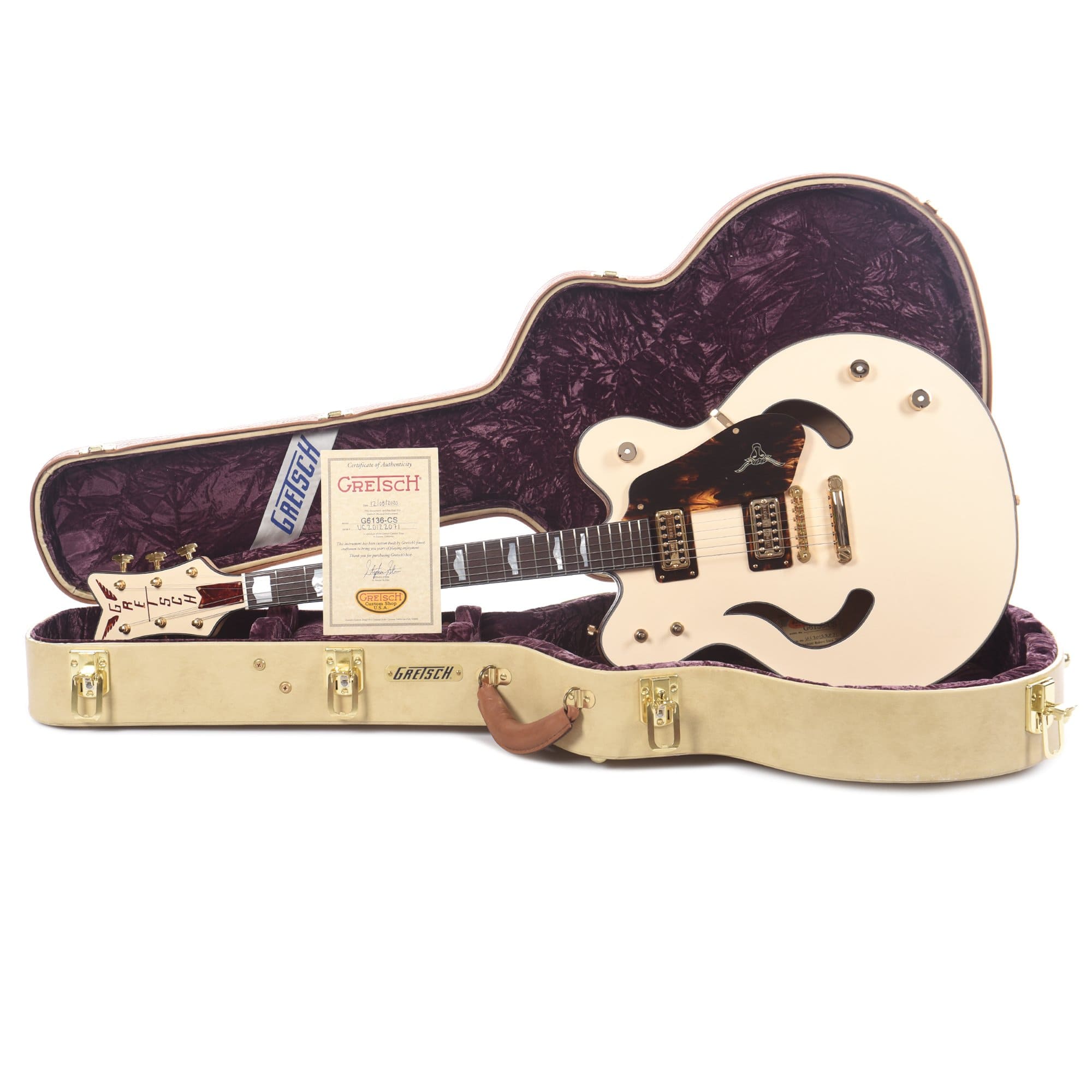 Gretsch Custom Shop G6136CS Steerhead Falcon Ivory Masterbuilt By Stephen Stern w/Brazilian Rosewood Fingerboard Electric Guitars / Semi-Hollow