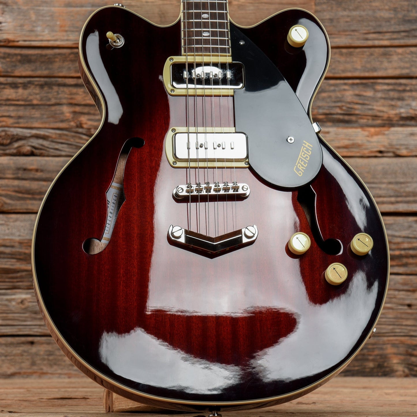 Gretsch G2622-P90 Streamliner Center Block Double-Cut P90 Claret Burst w/V-Stoptail Electric Guitars / Semi-Hollow