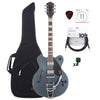 Gretsch G2622T Streamliner Center Block Gunmetal w/Bigsby & Broad'Tron Pickups w/Gig Bag, Tuner, (1) Cable, Picks and Strings Bundle Electric Guitars / Semi-Hollow
