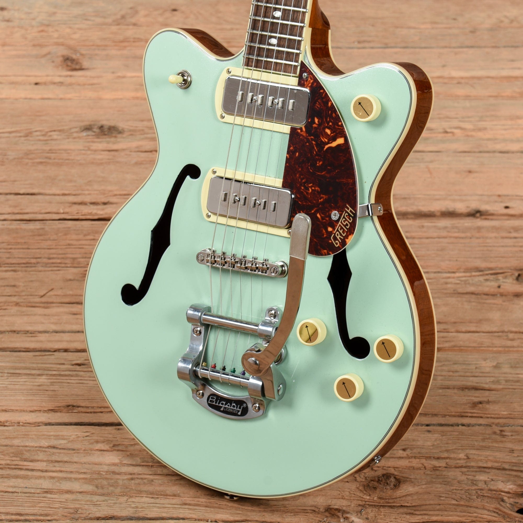 Gretsch G2655T-P90 Streamliner Center Block Double Cutaway with Bigsby Two Tone Mint Metallic/Vintage Mahogany Stain 2021 Electric Guitars / Semi-Hollow