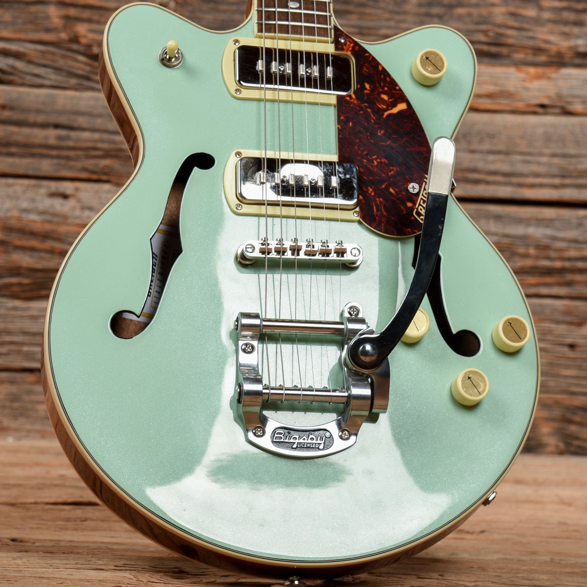 Gretsch G2655T-P90 Streamliner Center Block Double Cutaway with Bigsby Two Tone Mint Metallic/Vintage Mahogany Stain 2021 Electric Guitars / Semi-Hollow