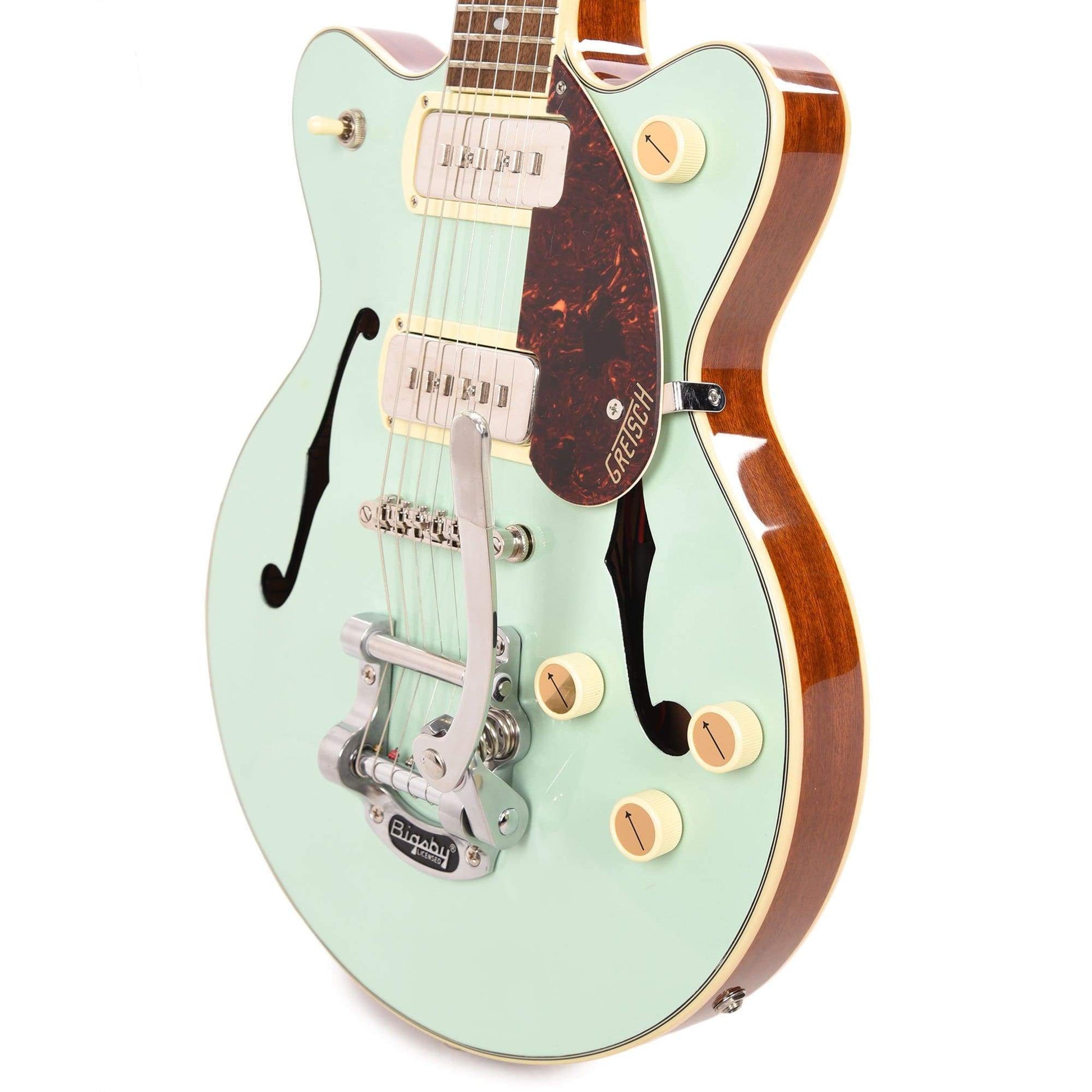 Gretsch G2655T-P90 Streamliner Center Block Jr. Double-Cut P90 Two-Tone Mint Metallic and Vintage Mahogany Stain w/Bigsby Electric Guitars / Semi-Hollow