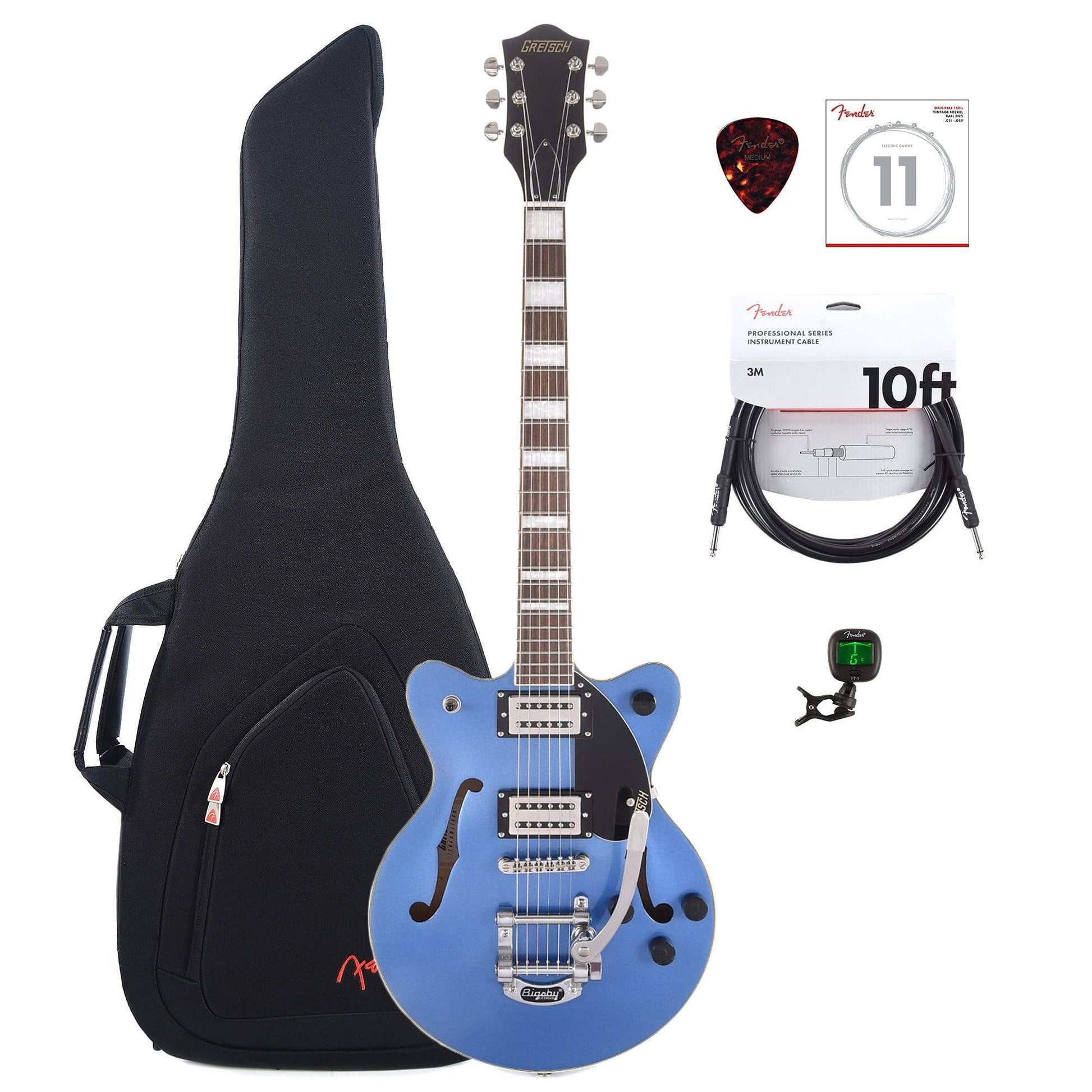 Gretsch G2655T Streamliner Center Block Jr. Fairlane Blue w/Bigsby & Broad'Tron Pickups w/Gig Bag, Tuner, (1) Cable, Picks and Strings Bundle Electric Guitars / Semi-Hollow