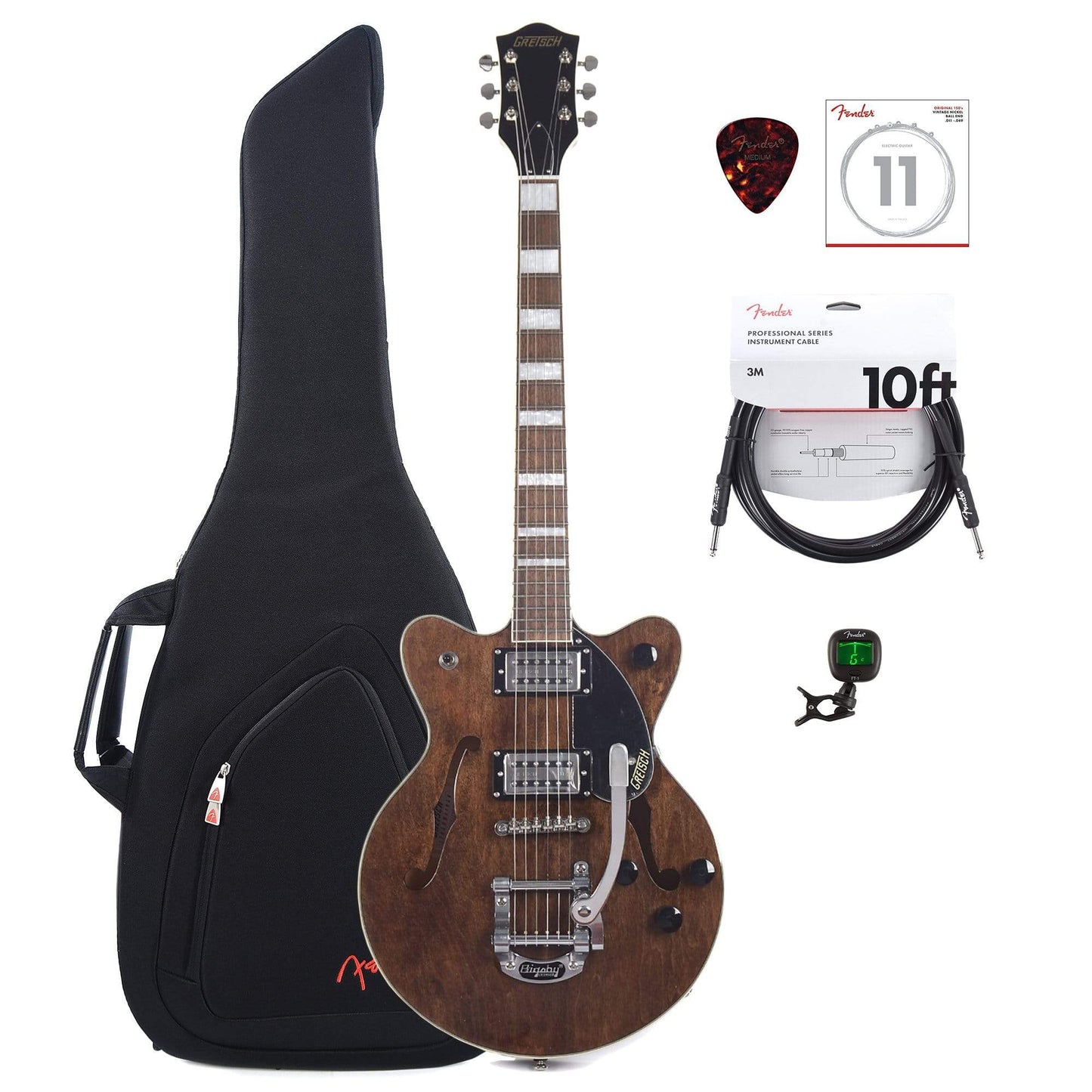 Gretsch G2655T Streamliner Center Block Jr. Imperial Stain w/Bigsby & Broad'Tron Pickups w/Gig Bag, Tuner, (1) Cable, Picks and Strings Bundle Electric Guitars / Semi-Hollow