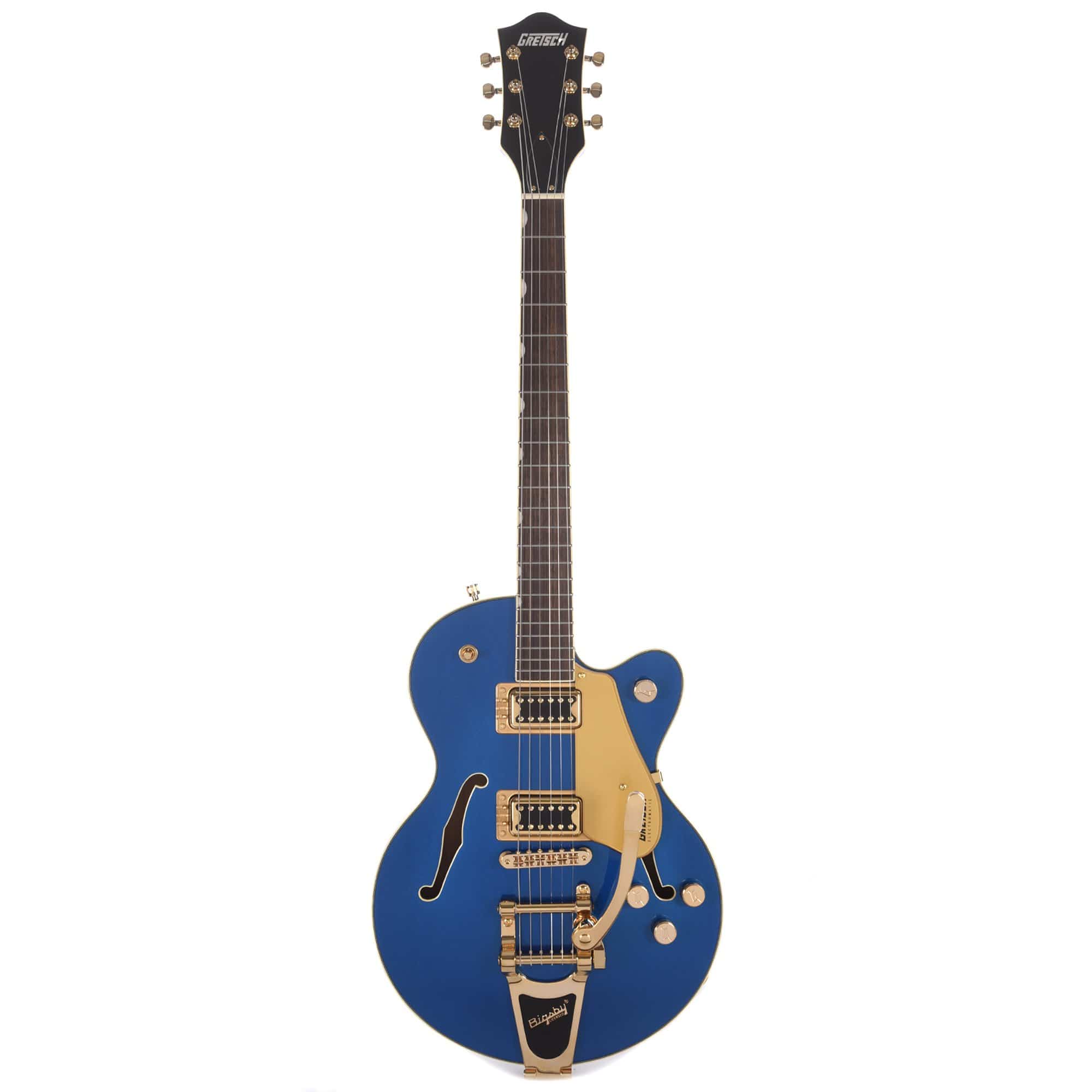 Gretsch G5655TG Electromatic Center Block Jr. Azure Metallic w/Bigsby & Black Top Broad'Tron Pickups Electric Guitars / Semi-Hollow
