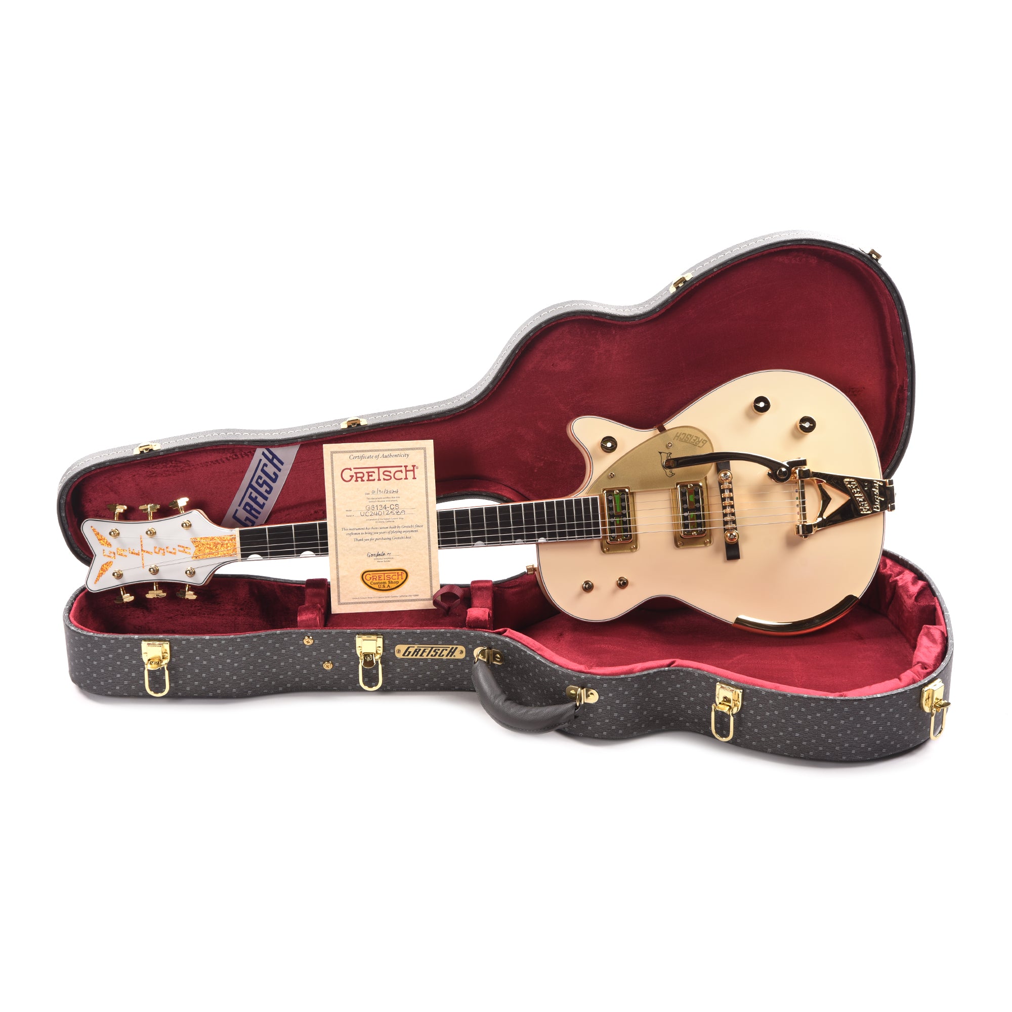 Gretsch Custom Shop G6134T-58 Penguin NOS Super Aged White Master Built by Gonzalo Madrigal Electric Guitars / Solid Body