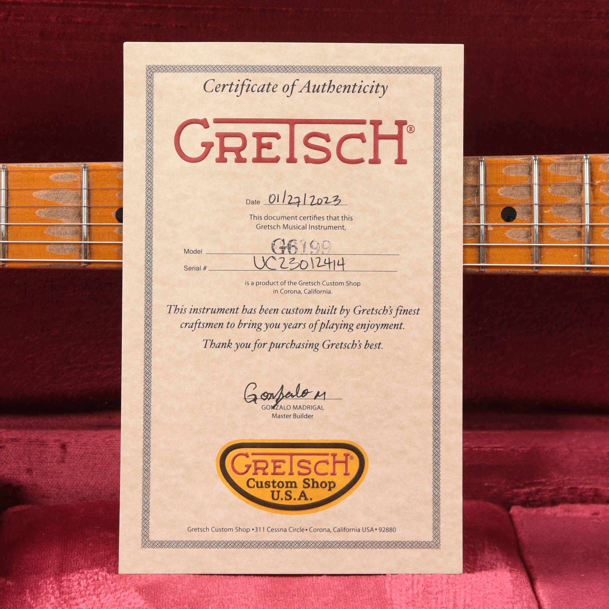 Gretsch Custom Shop G6199 Caddy Bo Ash Butterscotch Blonde E 1-Pickup Heavy Relic w/Chicago Specials Master Built by Gonzalo Madrigal Electric Guitars / Solid Body