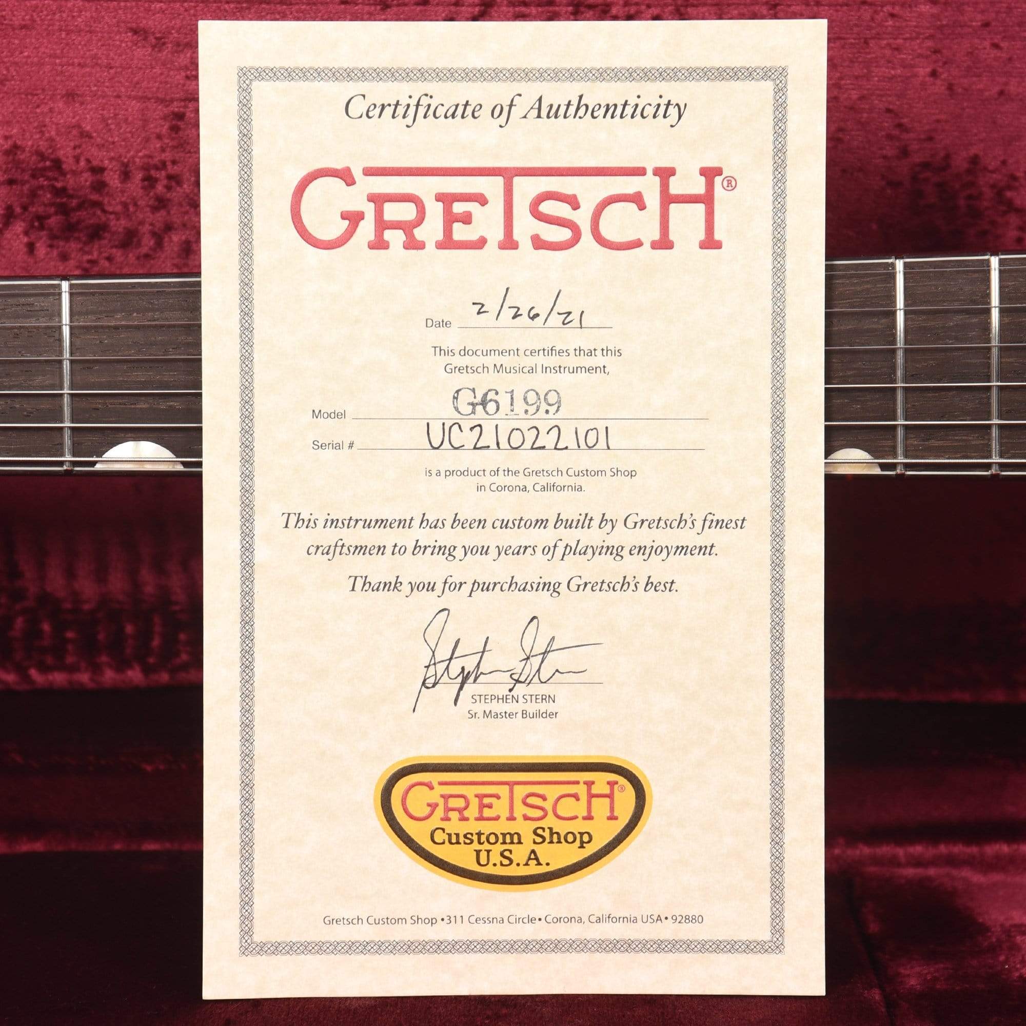 Gretsch Custom Shop Korina Caddy Bo Relic w/Brazilian Rosewood Fingerboard & ThroBak SLE-101 Pickups Masterbuilt by Stephen Stern Electric Guitars / Solid Body