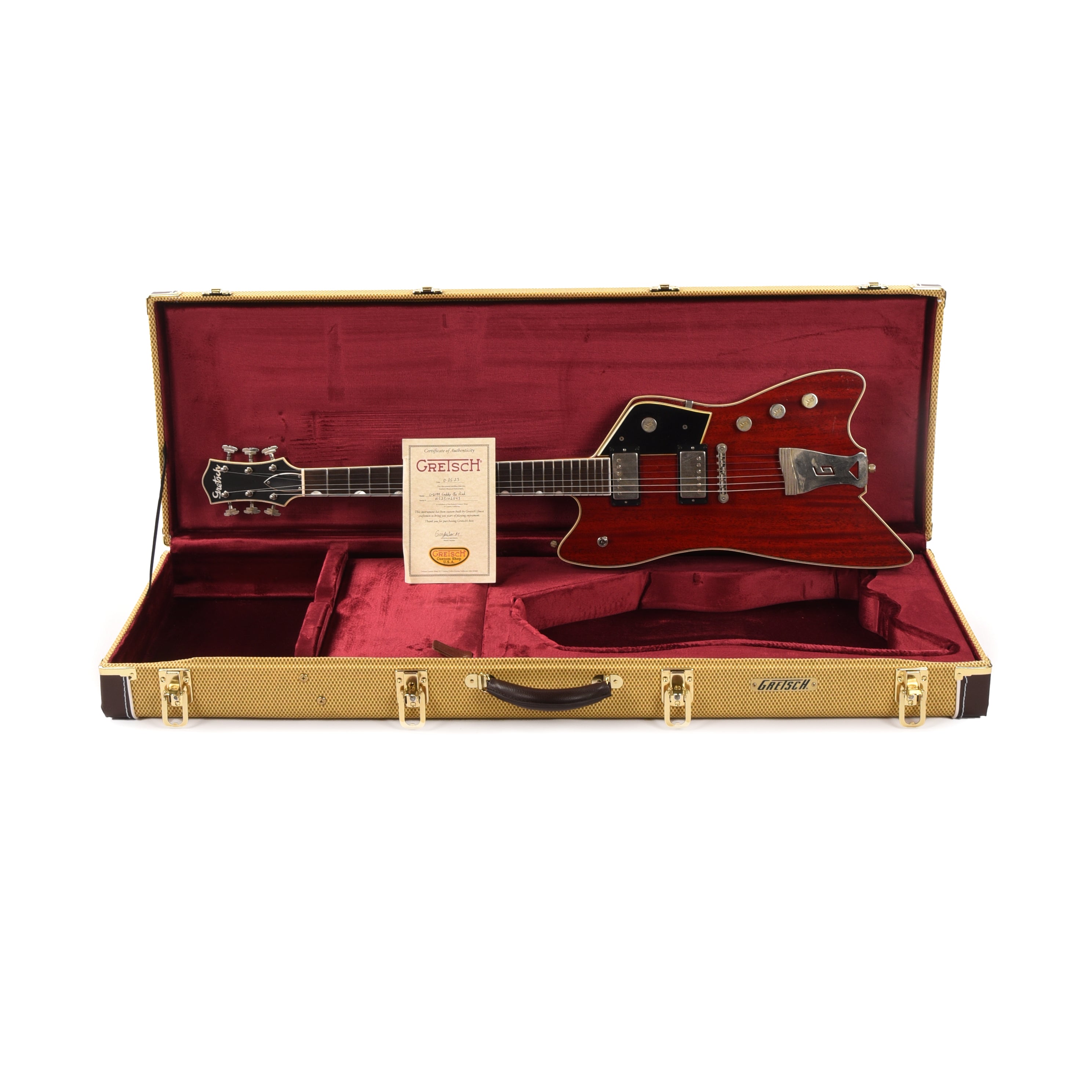 Gretsch Custom Shop Red Aniline Caddy Bo Relic w/Brazilian Rosewood Fingerboard & ThroBak ESG-102B Pickups Masterbuilt by Gonzalo Madrigal Electric Guitars / Solid Body