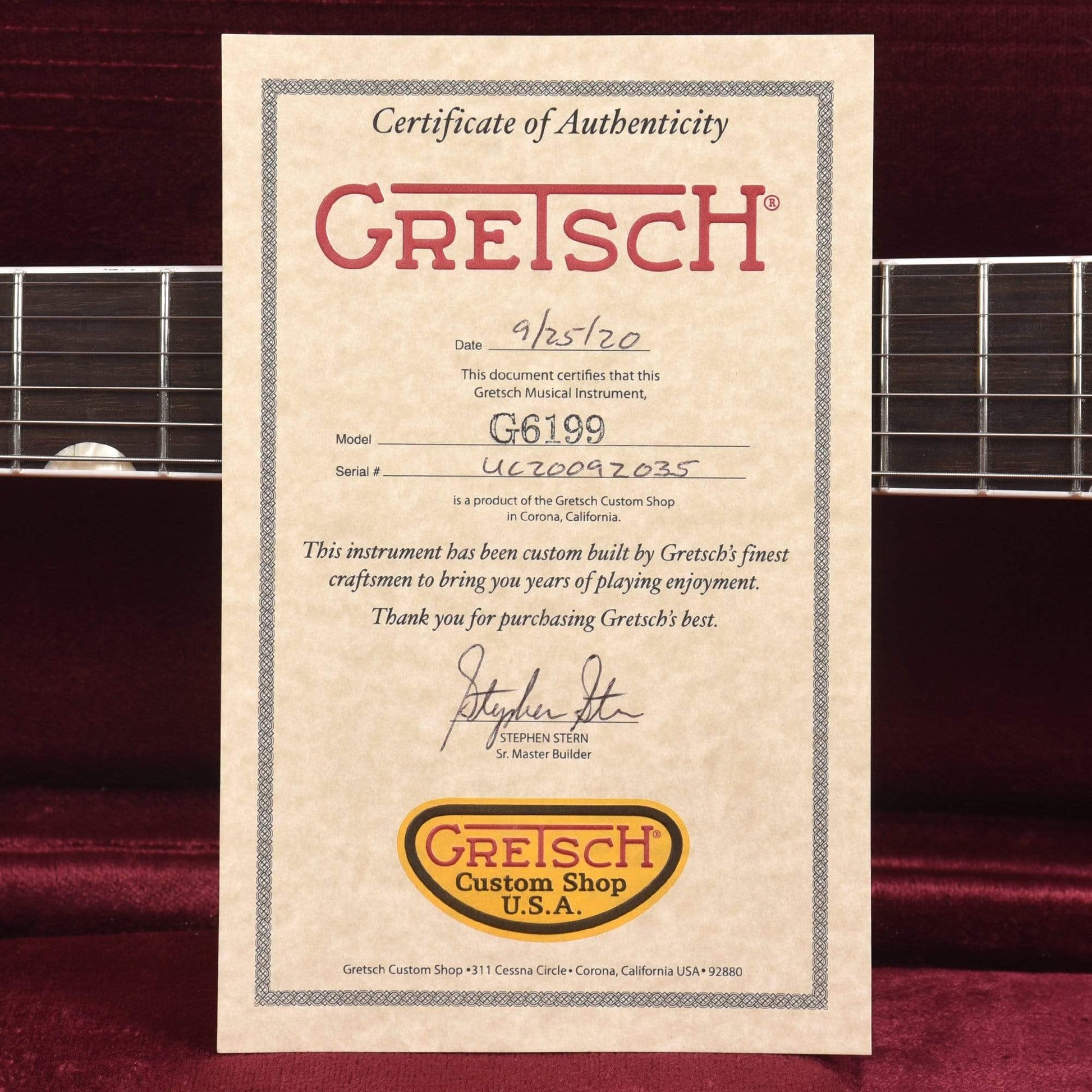 Gretsch Custom Shop Red Aniline Caddy Bo Relic w/Brazilian Rosewood Fingerboard & ThroBak ESG-102B Pickups Masterbuilt by Stephen Stern Electric Guitars / Solid Body