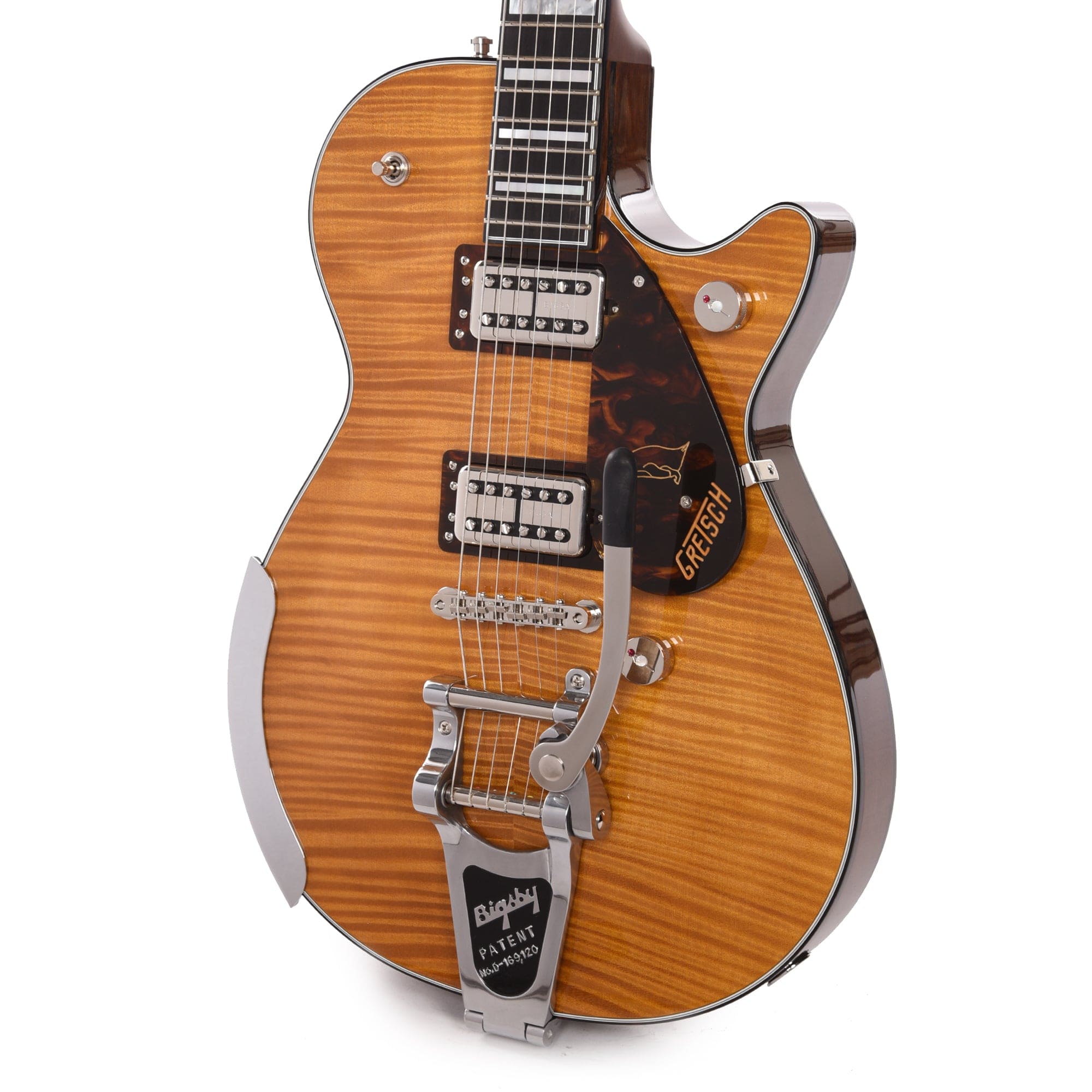 Gretsch G6134TFM-NH Nigel Hendroff Signature Penguin Amber Flame Electric Guitars / Solid Body