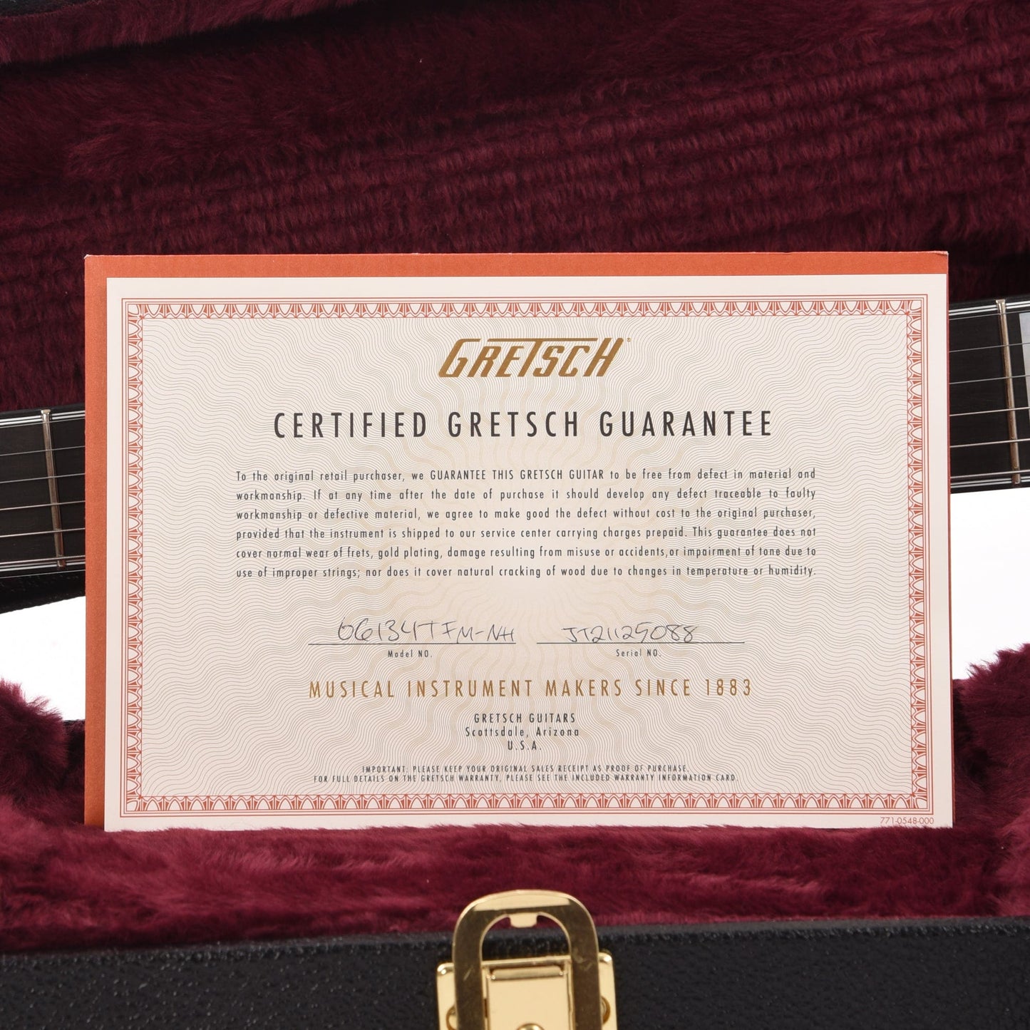 Gretsch G6134TFM-NH Nigel Hendroff Signature Penguin Dark Cherry Metallic Flame Electric Guitars / Solid Body