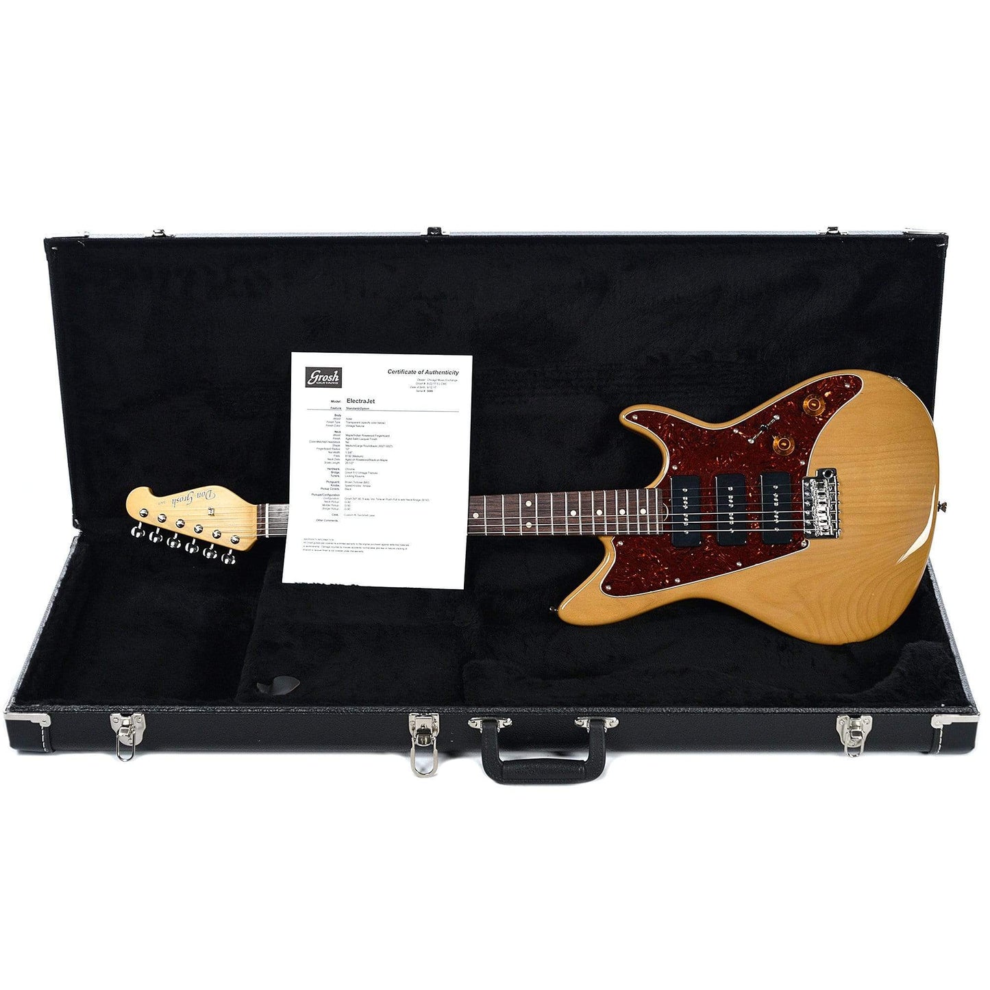 Grosh ElectraJet Vintage Natural RW w/G-90 Pickups & Hardshell Case Electric Guitars / Solid Body