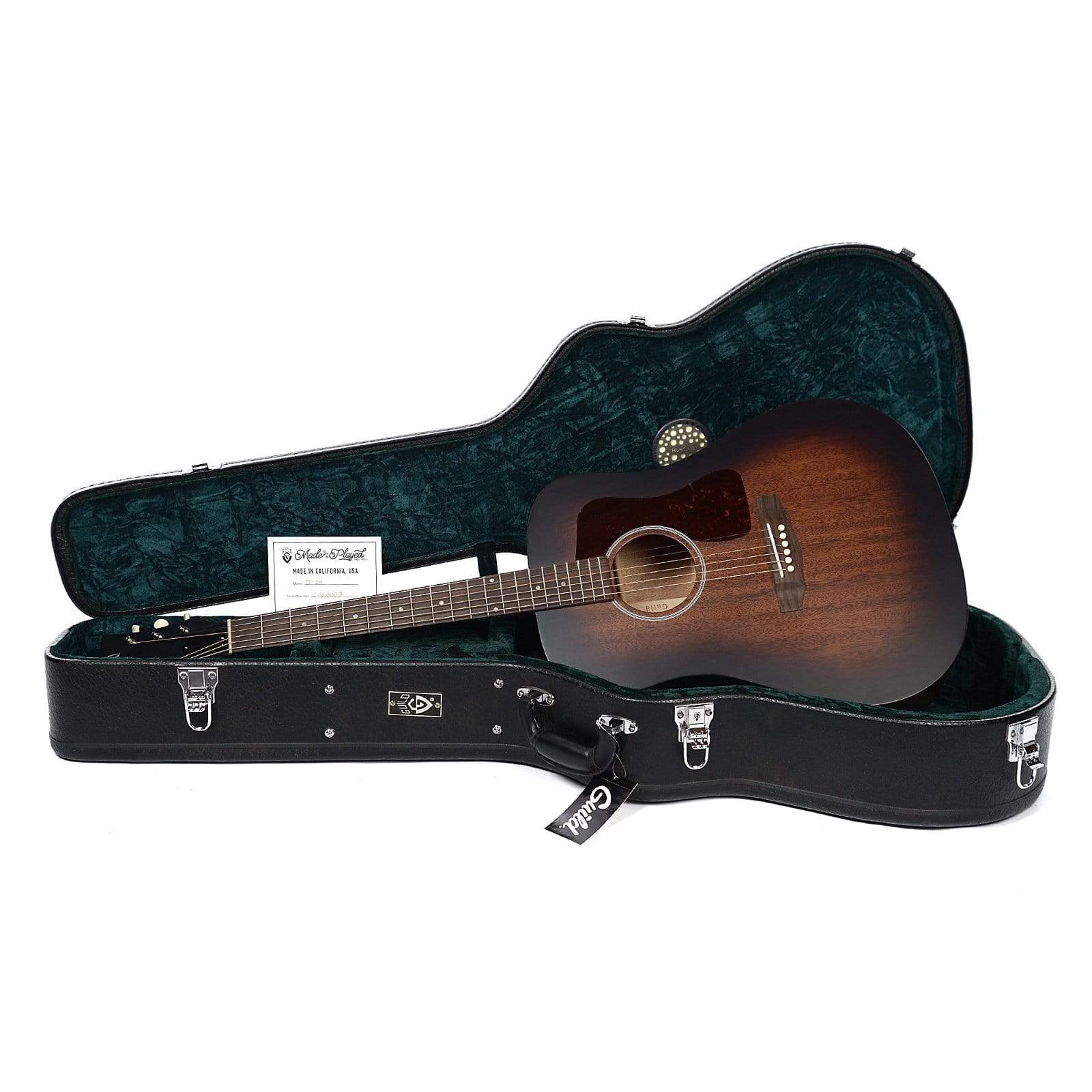 Guild USA D-20 Dreadnought Acoustic Vintage Sunburst Acoustic Guitars / Dreadnought