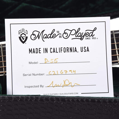 Guild USA D-55 Dreadnought Sitka/Rosewood Antique Burst Acoustic Guitars / Dreadnought