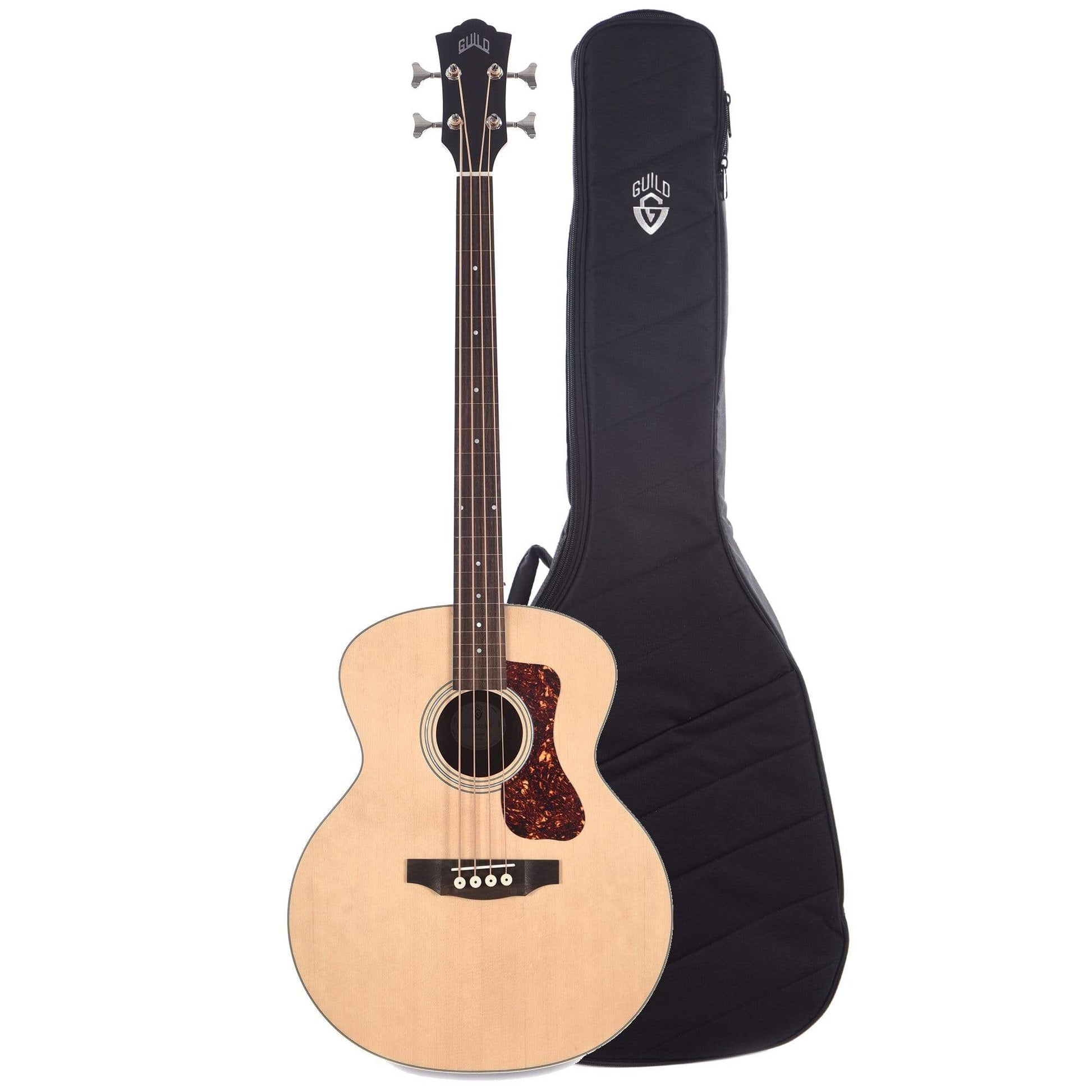 Guild Westerly B-240EF Fretless Acoustic Electric Bass and Deluxe Acoustic Guitar Gig Bag Bundle Bass Guitars / Acoustic Bass Guitars
