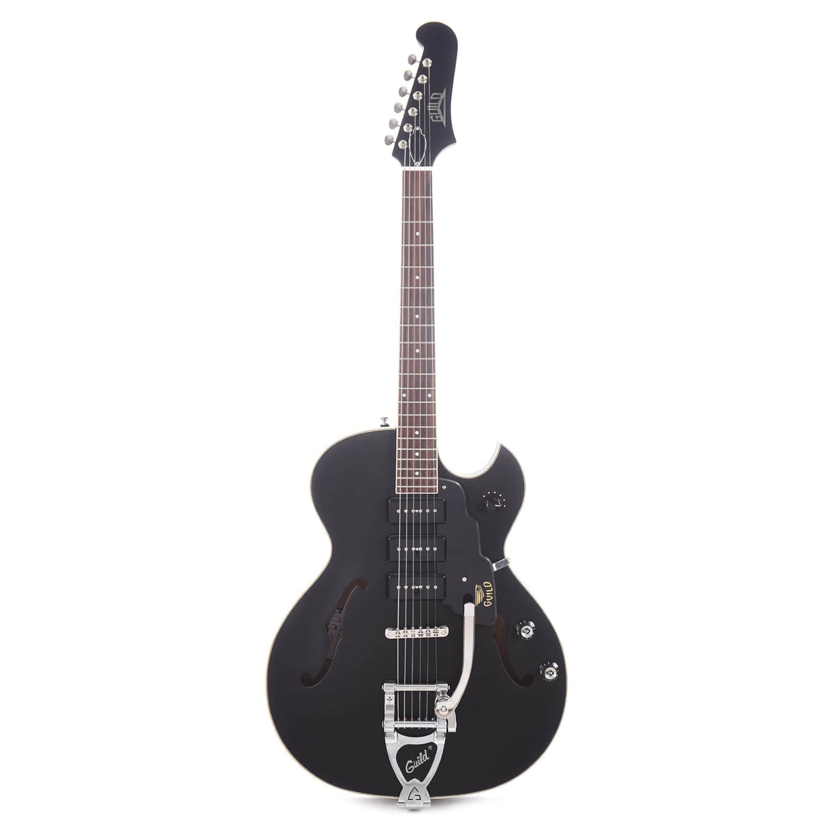 Guild Starfire I Jet 90 Satin Black w/Guild Vibrato Tailpiece Electric Guitars / Semi-Hollow