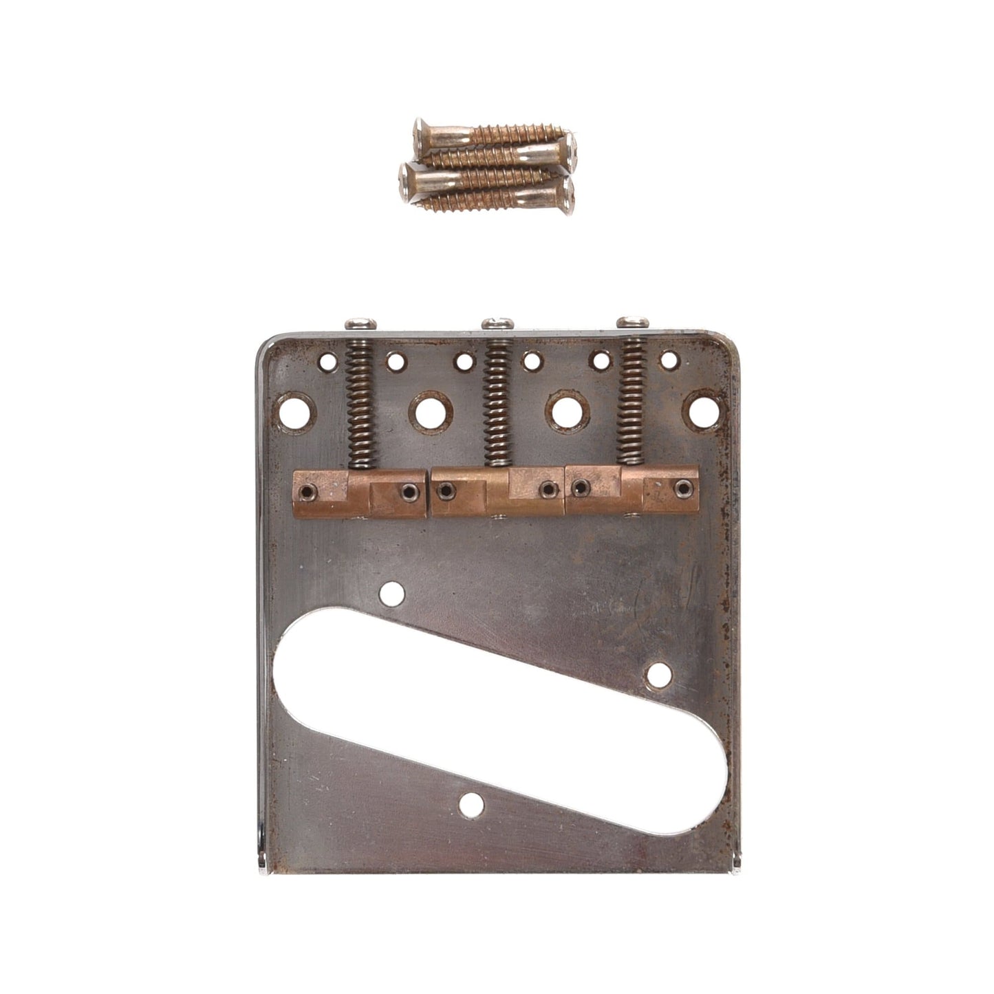 GuitarSlinger Tele Bridge Aged Brass Compensated Saddles Parts / Guitar Parts / Bridges