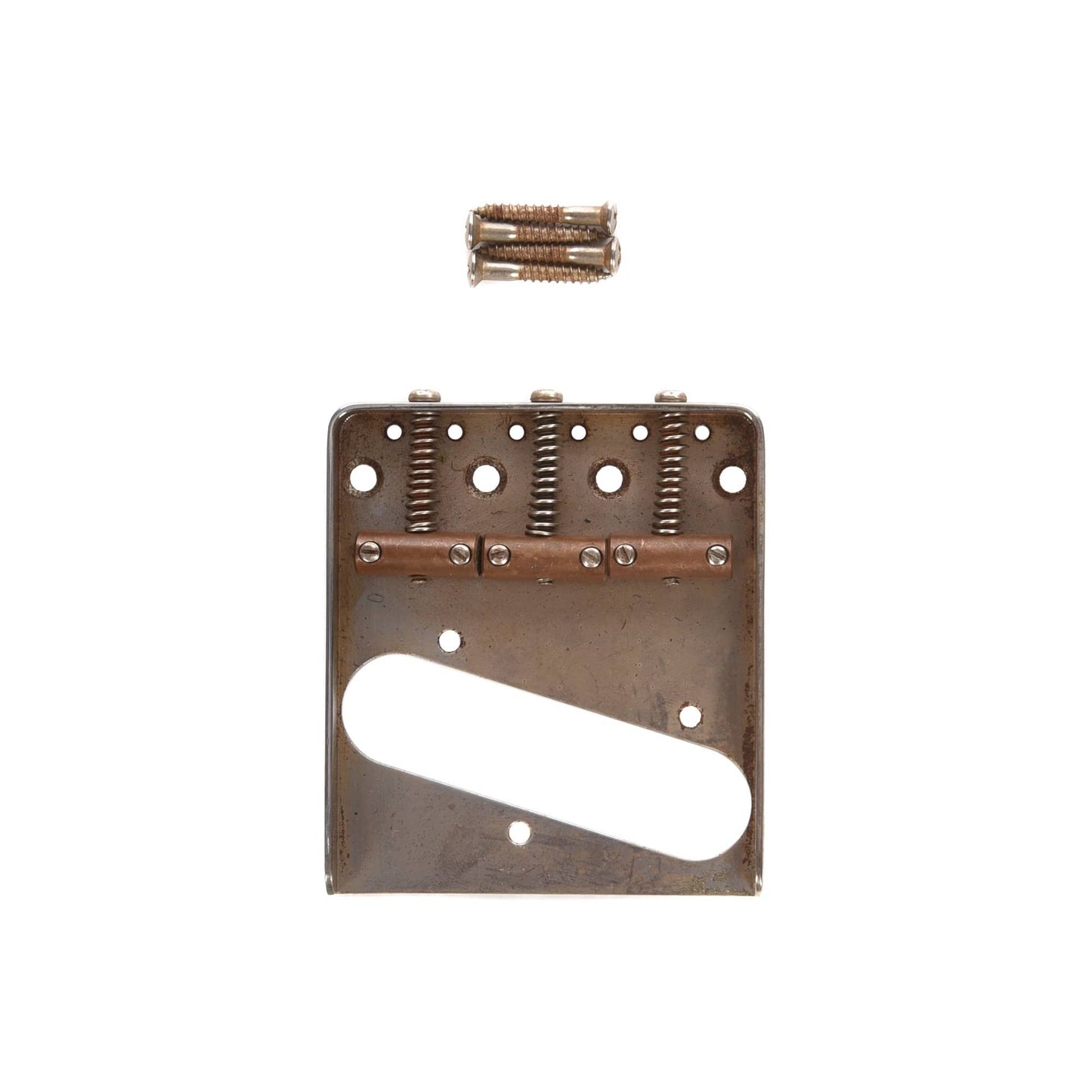 GuitarSlinger Tele Bridge Aged Brass Saddles Parts / Guitar Parts / Bridges