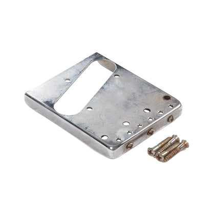 GuitarSlinger Tele Bridge Aged Chrome Barrel Saddles Parts / Guitar Parts / Bridges