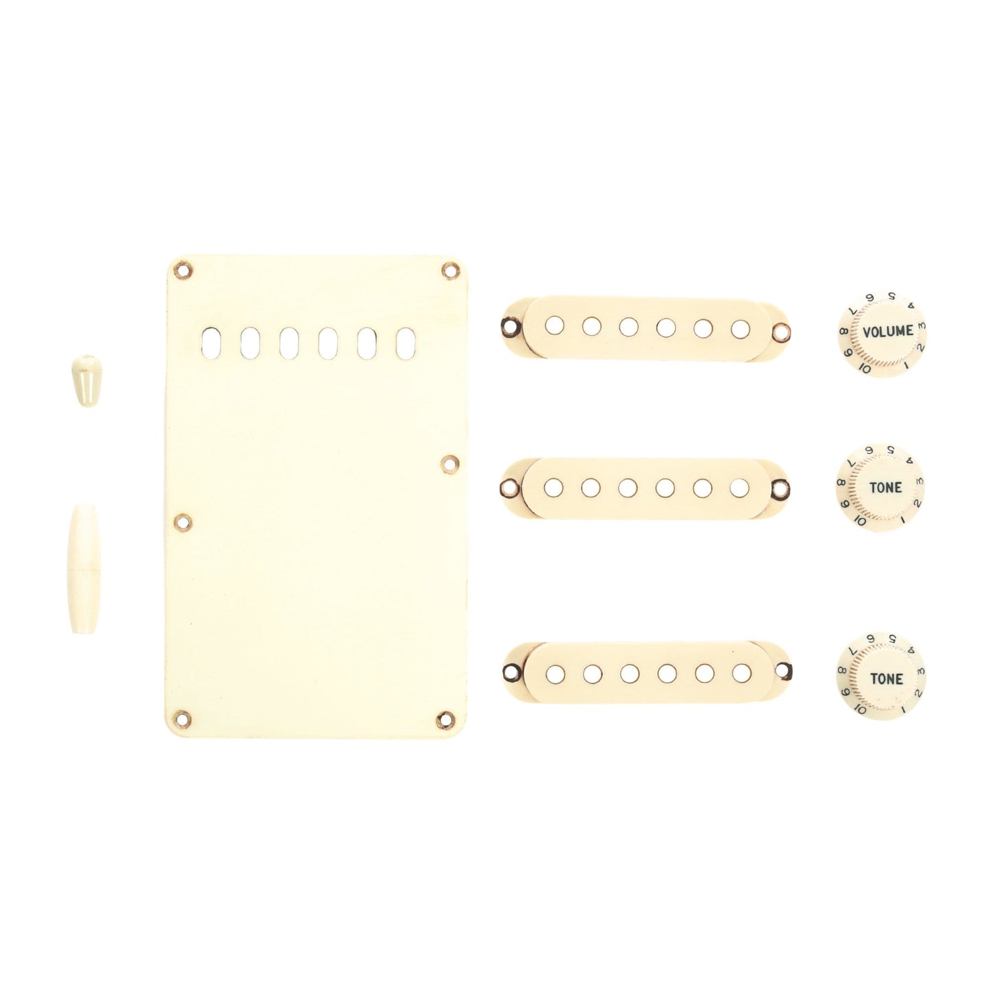 GuitarSlinger Strat Aged Accessory Set Mint Green Parts