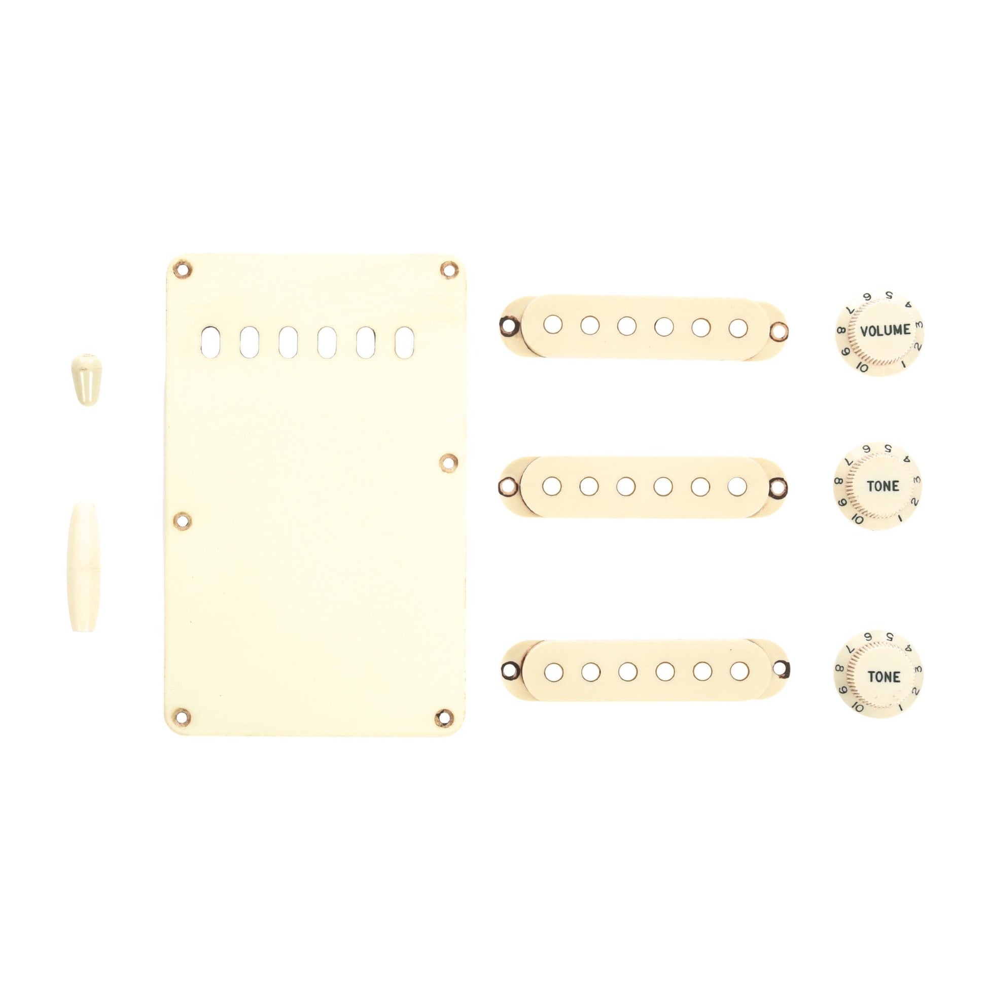 GuitarSlinger Strat Aged Accessory Set Mint Green Parts