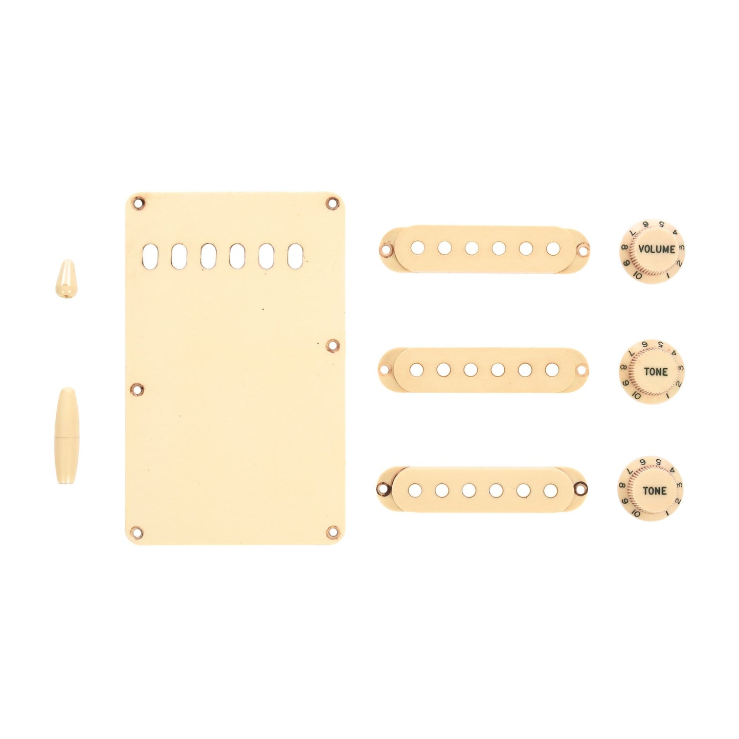 GuitarSlinger Strat Aged Accessory Set Worn White Parts