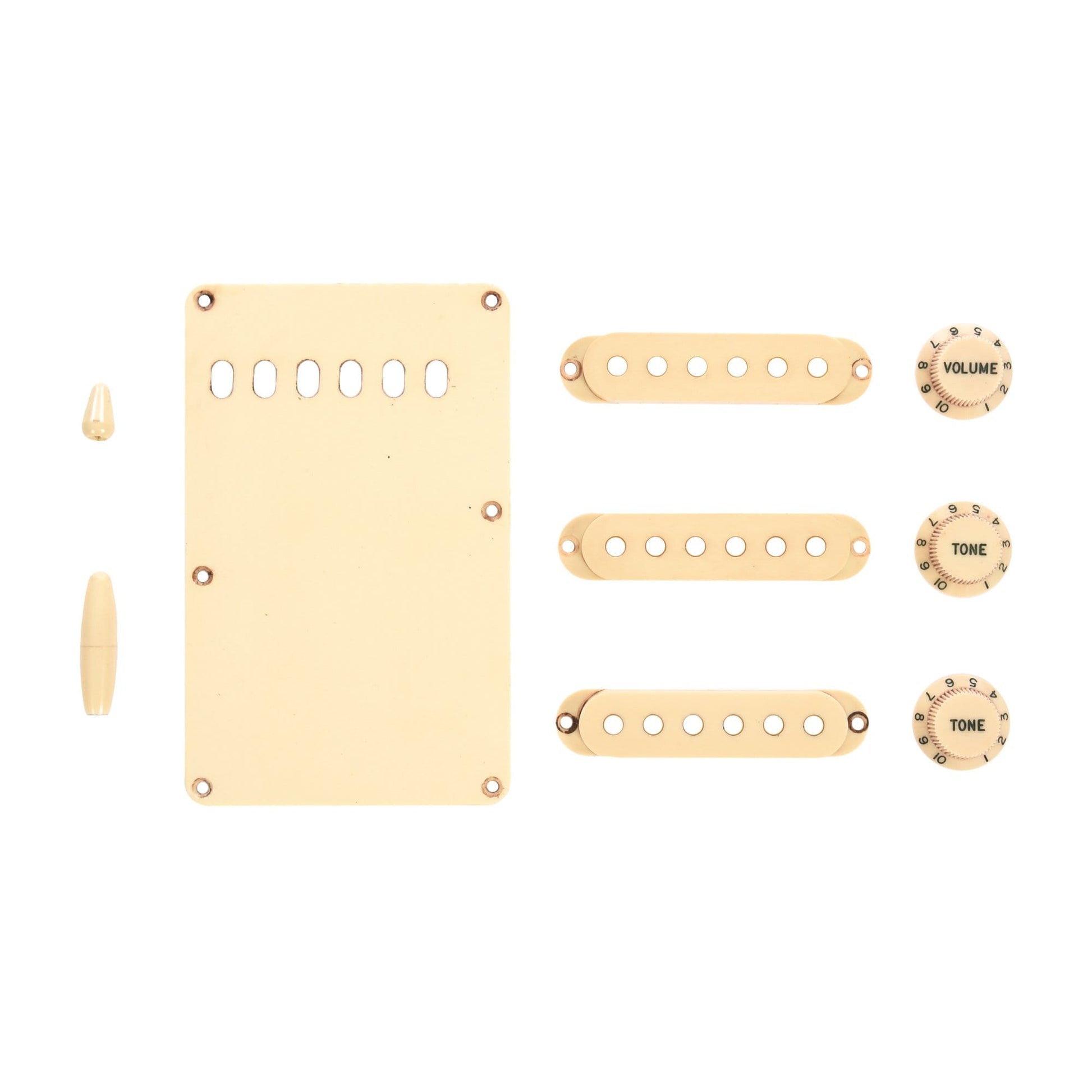 GuitarSlinger Strat Aged Accessory Set Worn White Parts