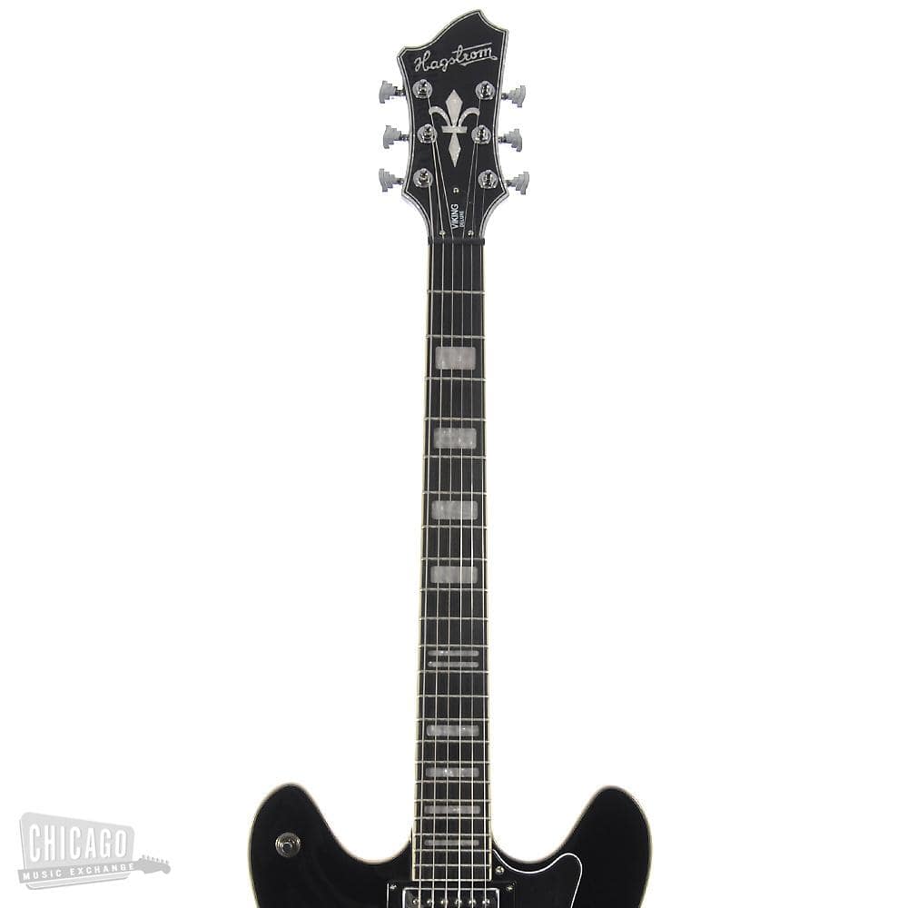 Hagstrom Viking Deluxe Tremar Black Gloss Electric Guitars / Semi-Hollow