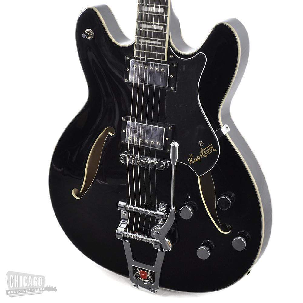 Hagstrom Viking Deluxe Tremar Black Gloss Electric Guitars / Semi-Hollow