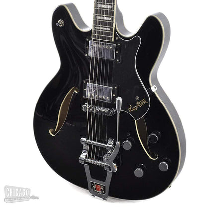 Hagstrom Viking Deluxe Tremar Black Gloss Electric Guitars / Semi-Hollow