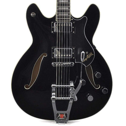 Hagstrom Viking Deluxe Tremar Black Gloss Electric Guitars / Semi-Hollow