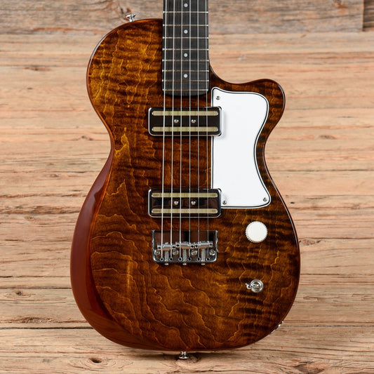 Harmony Juno Flame Maple Top Transparent Brown Electric Guitars / Solid Body