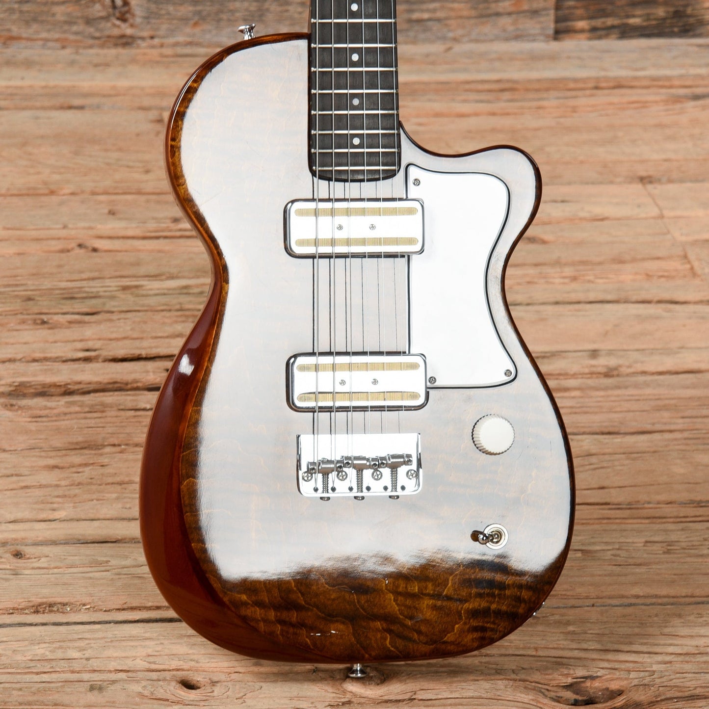 Harmony Juno Flame Maple Top Transparent Brown Electric Guitars / Solid Body