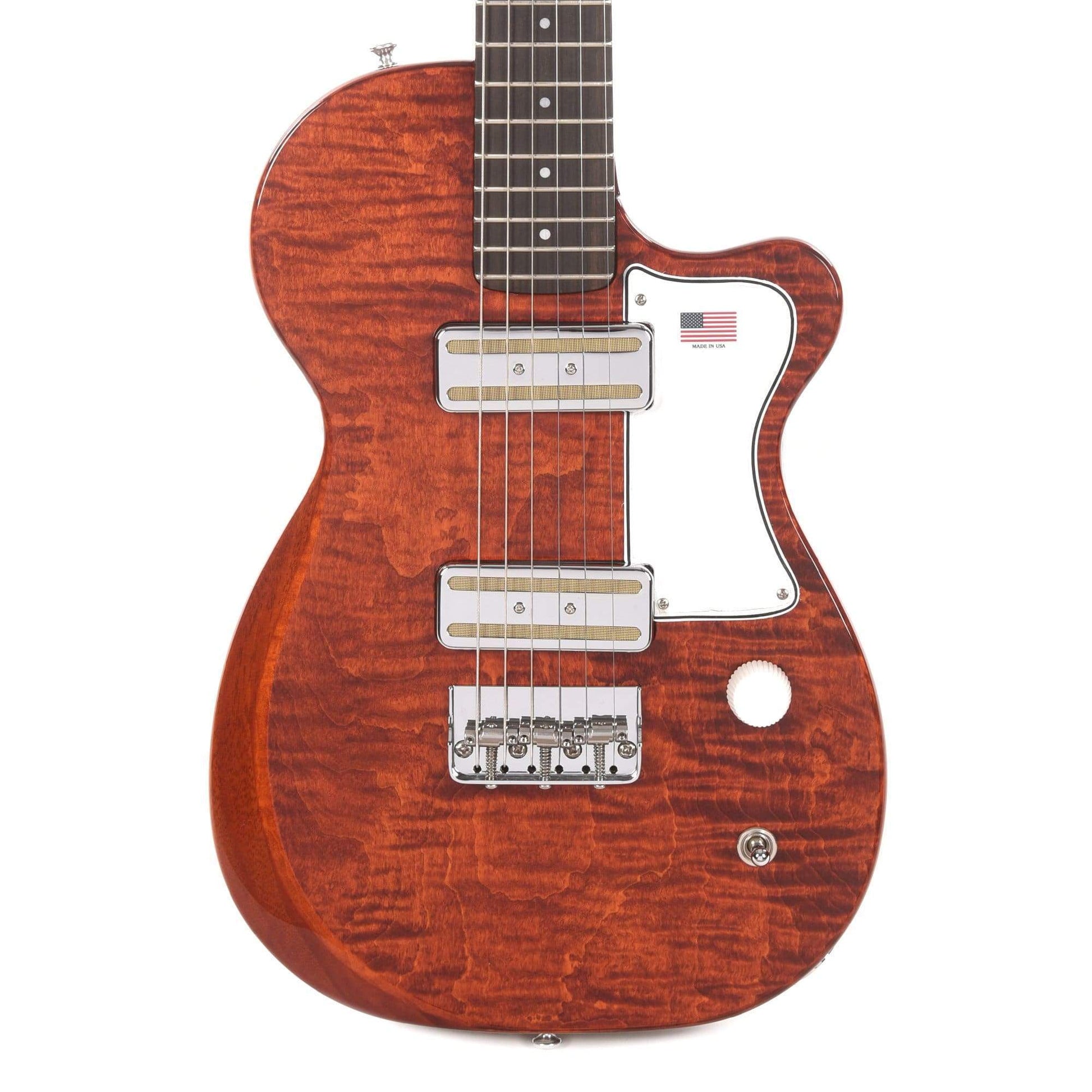 Harmony Limited Edition Juno Flame Maple Transparent Red Electric Guitars / Solid Body