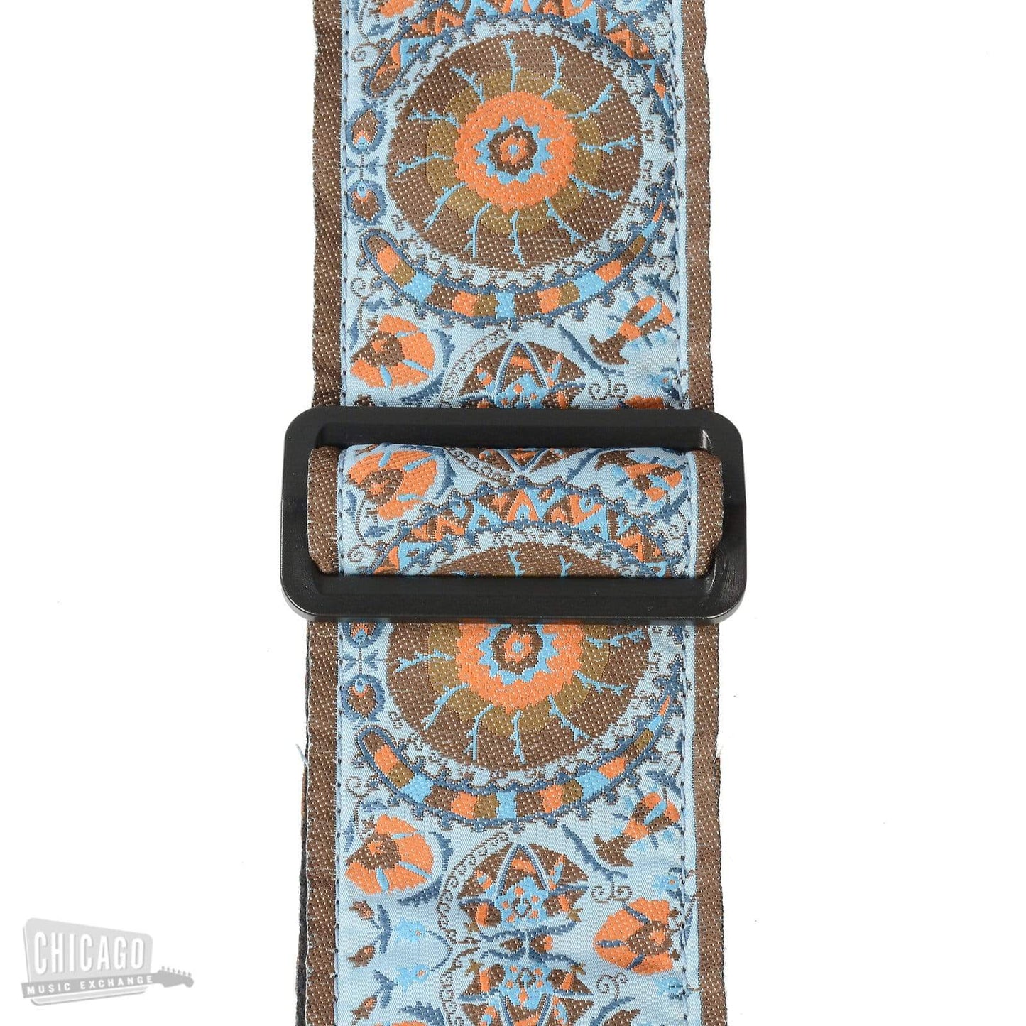 Henry Heller Sky Blue Gypsy Jacquard 2.5" Guitar Strap w/Cotton Backing Accessories / Straps