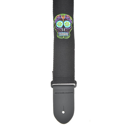 Henry Heller Strap Cotton w/Embroid Sugar Skull Accessories / Straps