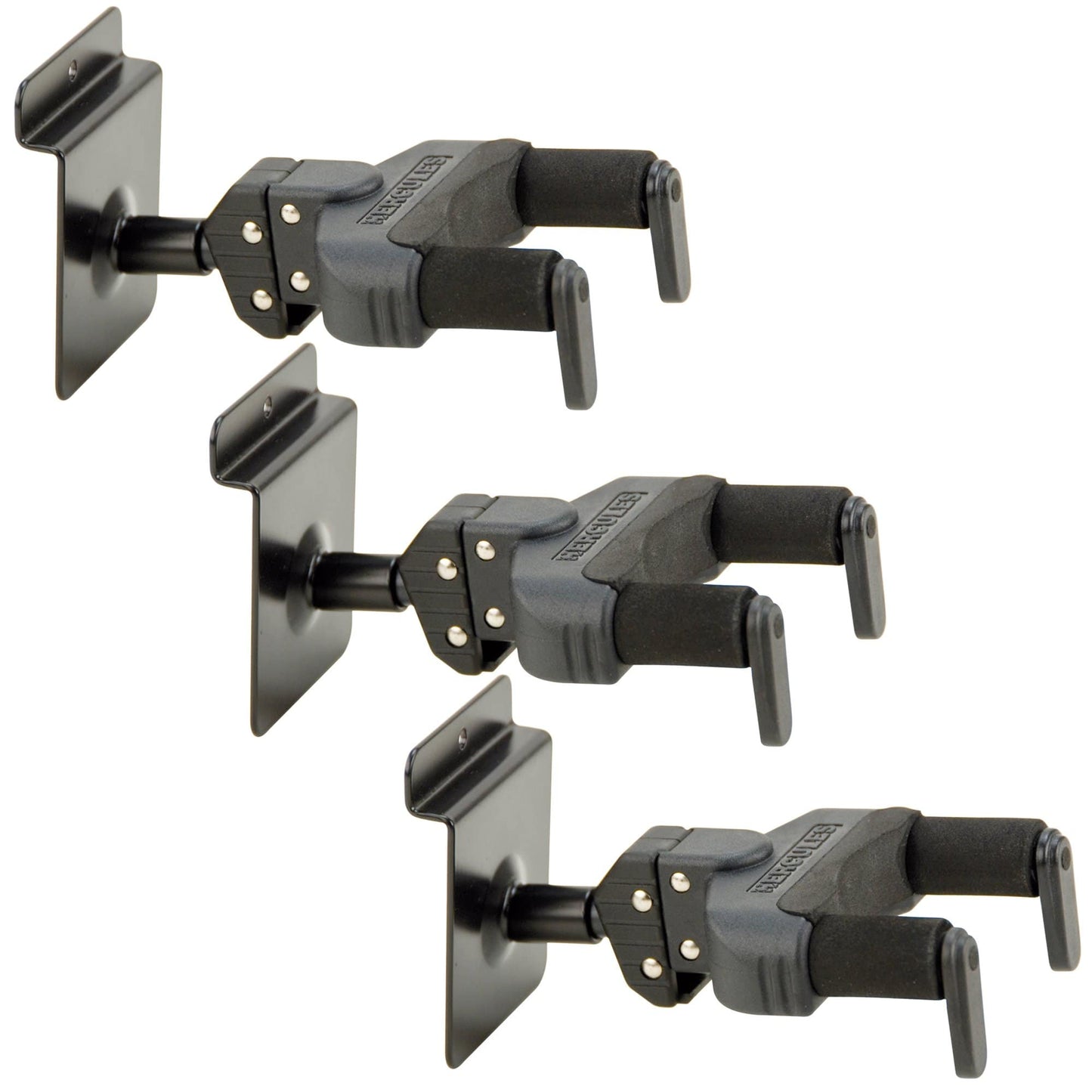 Hercules Slatwall Guitar Hanger Short 3 Pack Bundle Accessories / Stands