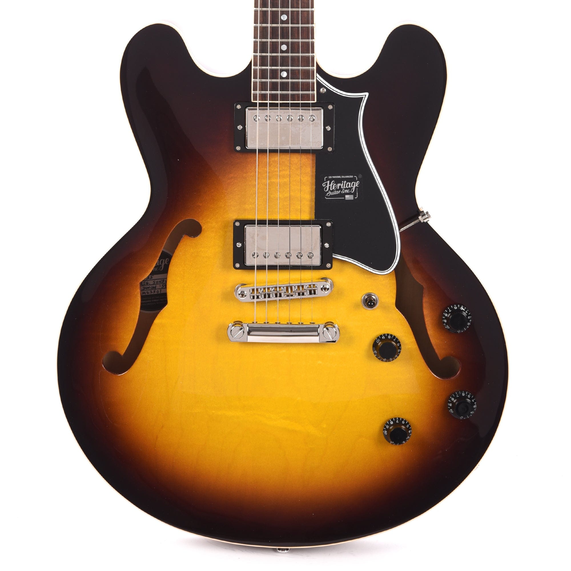 Heritage Standard H-535 Semi-Hollow Body Original Sunburst Electric Guitars / Semi-Hollow