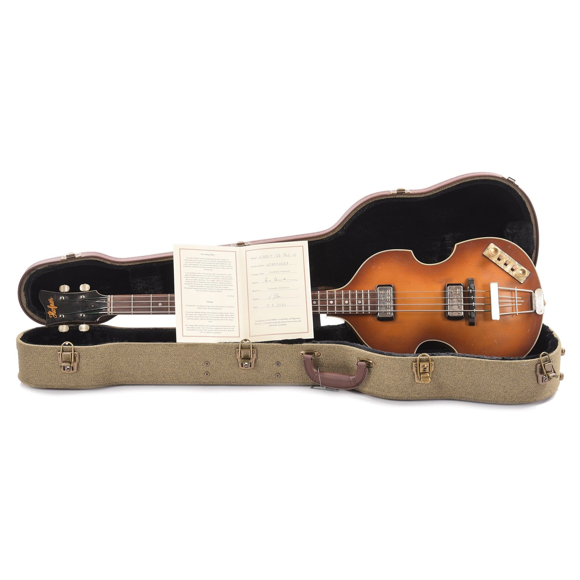 Hofner 1963 Reissue Violin Bass Vintage Aged Sunburst Bass Guitars / 4-String