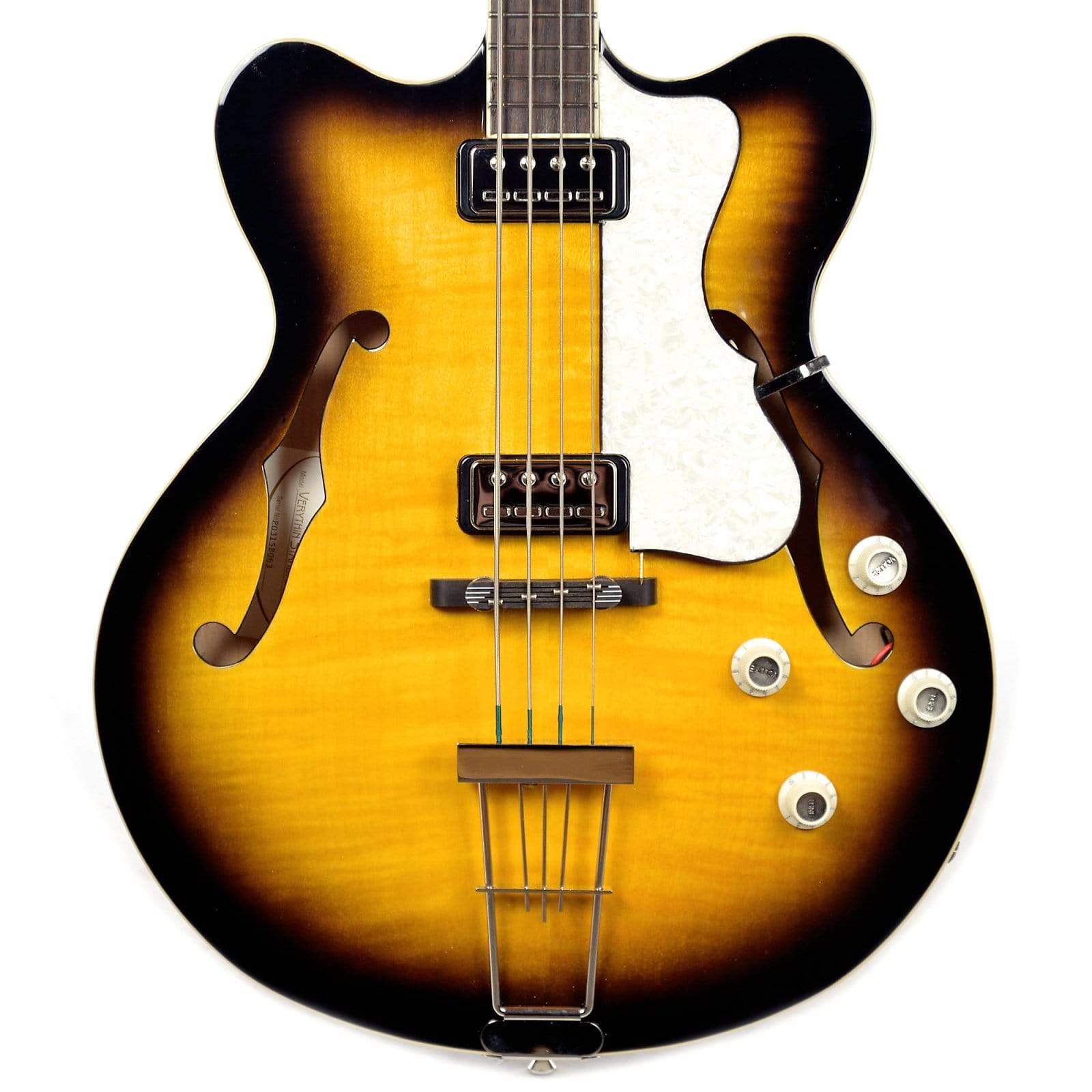 Hofner Contemporary Verythin Reissue Bass Sunburst Bass Guitars / 4-String