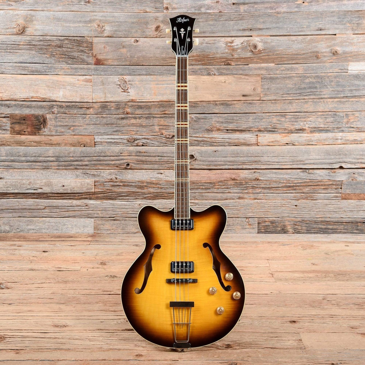Hofner Contemporary Verythin Reissue Bass Sunburst Bass Guitars / Short Scale