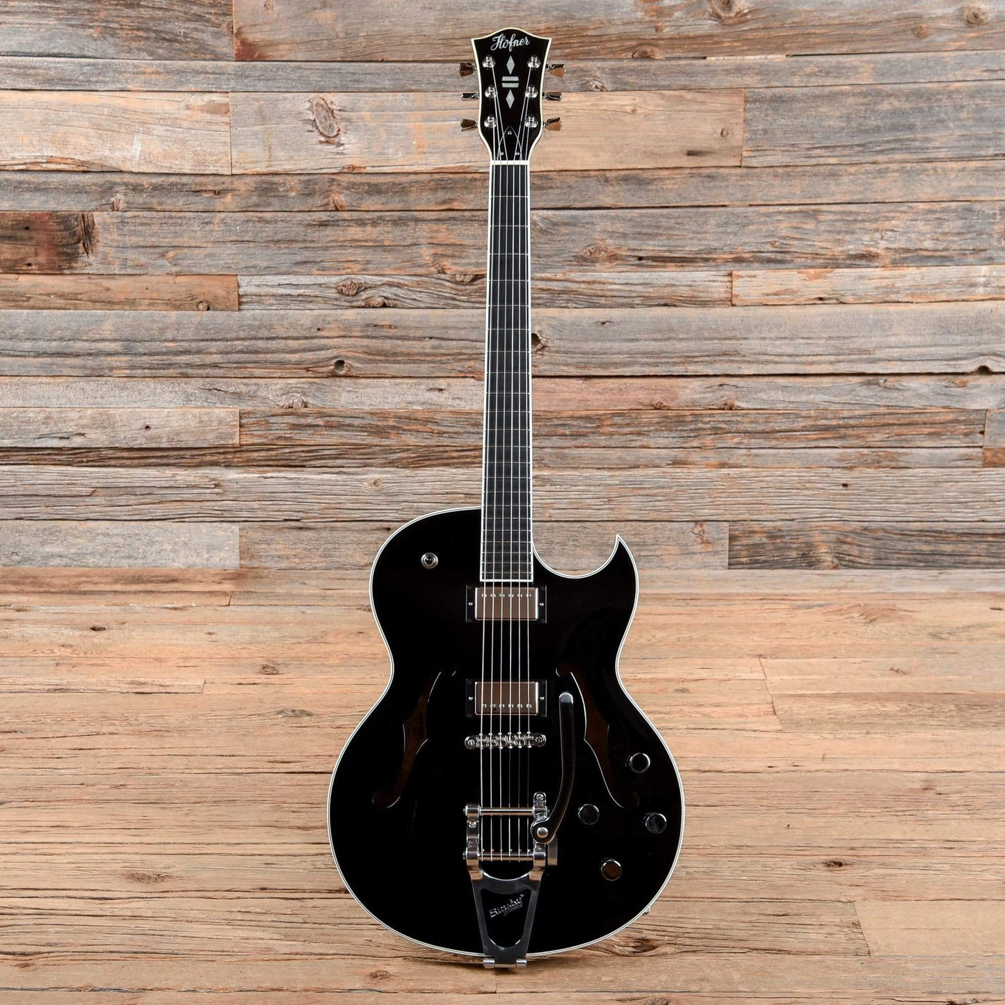 Hofner Gold Label Limited Edition Thin President Florentine Black 2017 Electric Guitars / Hollow Body