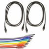 Hosa CMM-815 6" Unbalanced Patch Cable 3.5 mmTS to Same (8 pack) and 2 Whirlwind MIDI Cables 5' Bundle Accessories / Cables