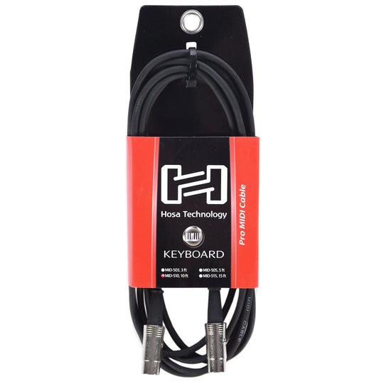 Hosa Pro MIDI Cable Serviceable 5-pin DIN to DIN 10 ft Accessories / Cables