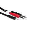 Hosa Stereo Breakout Cable CMP-153 3.5mm TRS-M to Dual 1/4" TS-M 3' Accessories / Cables