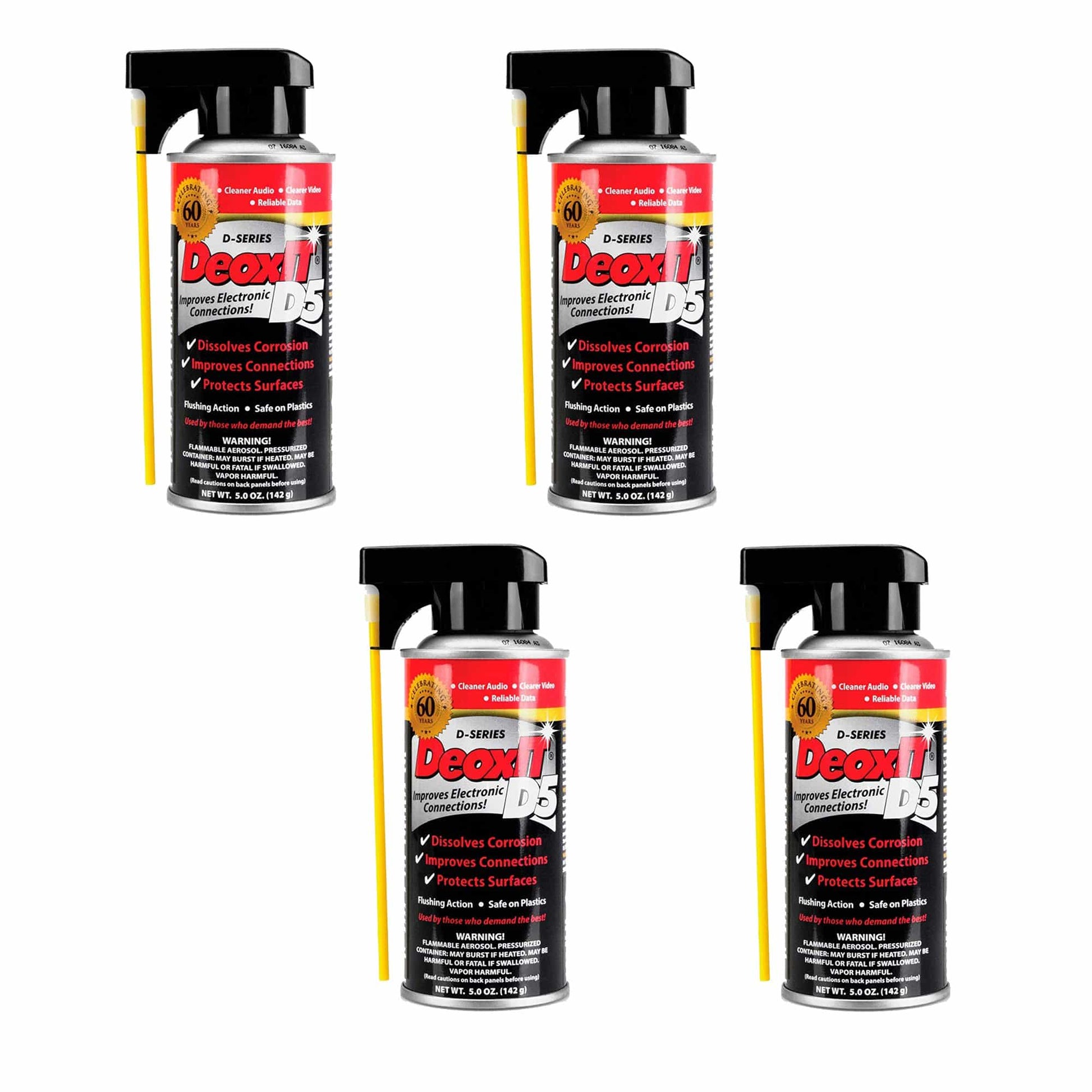 Hosa D5S-6 CAIG DeoxIT Contact Cleaner 5oz 4 Pack Bundle Accessories / Tools