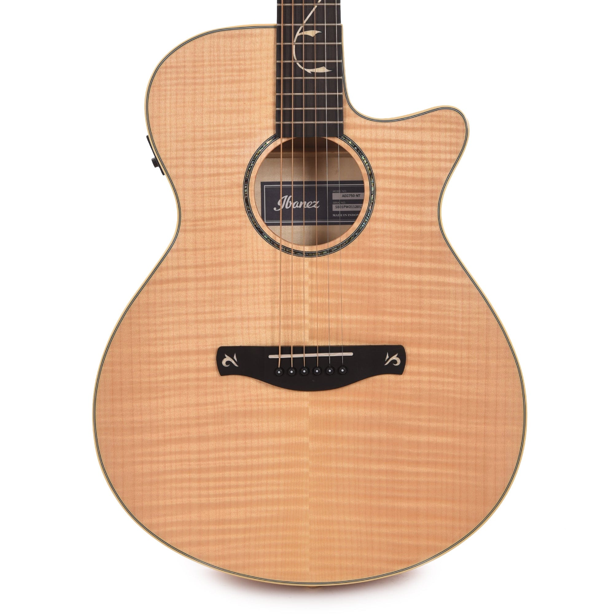 Ibanez AEG750 AEG Acoustic-Electric Flamed Maple Natural Acoustic Guitars / Built-in Electronics
